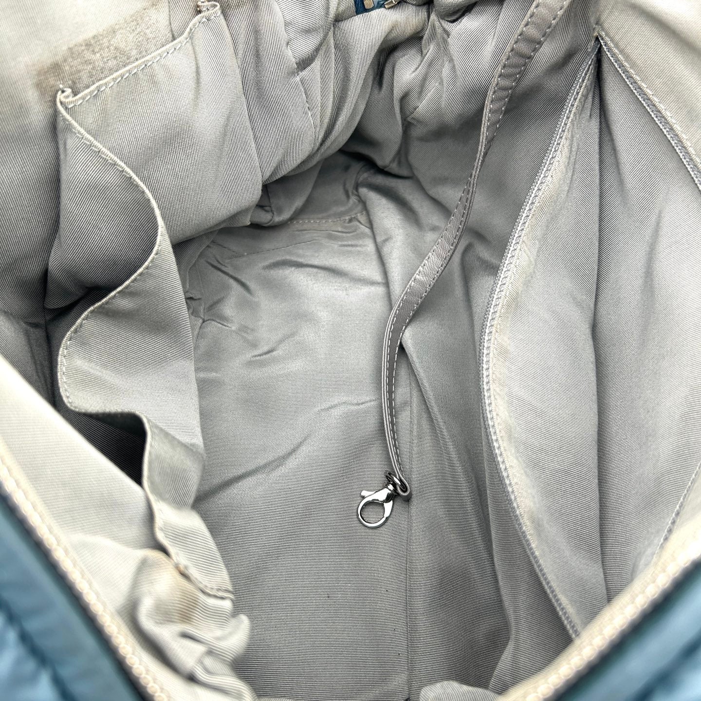 Chanel Dark Navy Quilted Down Tweed Bowling Handbag [Used]