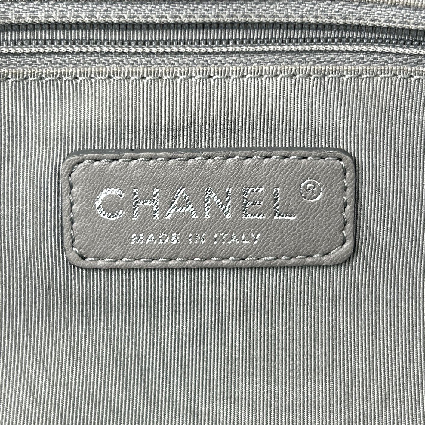 Chanel Dark Navy Quilted Down Tweed Bowling Handbag [Used]