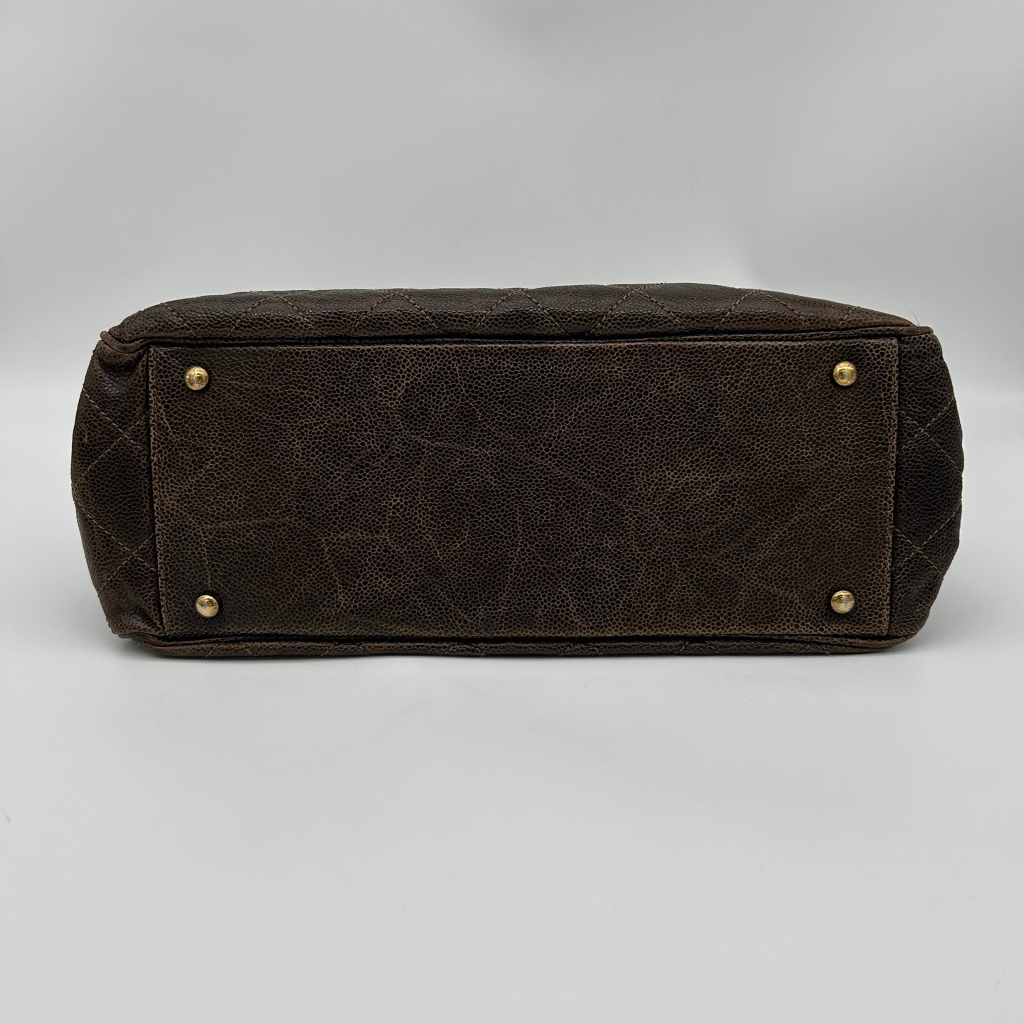 Chanel Brown Caviar Leather 2-Way Vintage Tote Bag with Gold-Tone Hardware [Used]