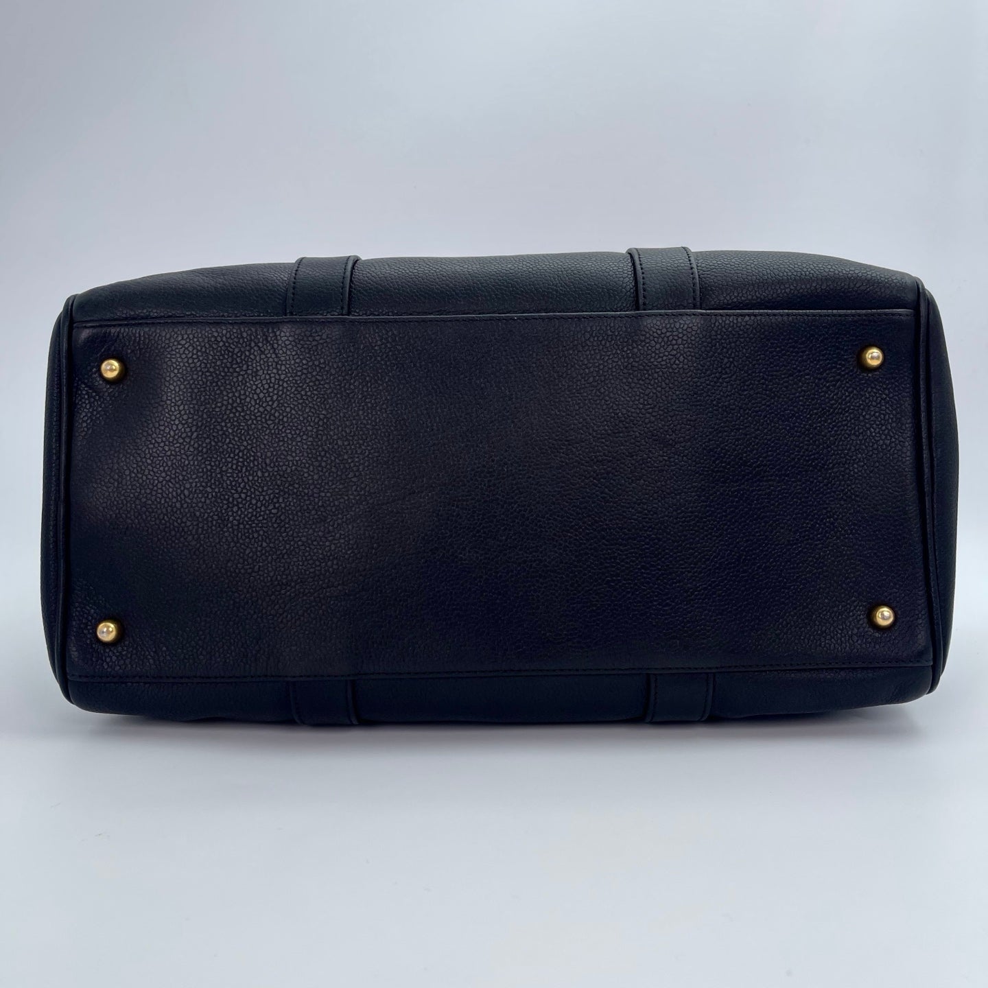 Chanel Black Calfskin Coco Mark Boston Bag with Gold-Tone Hardware [Used]