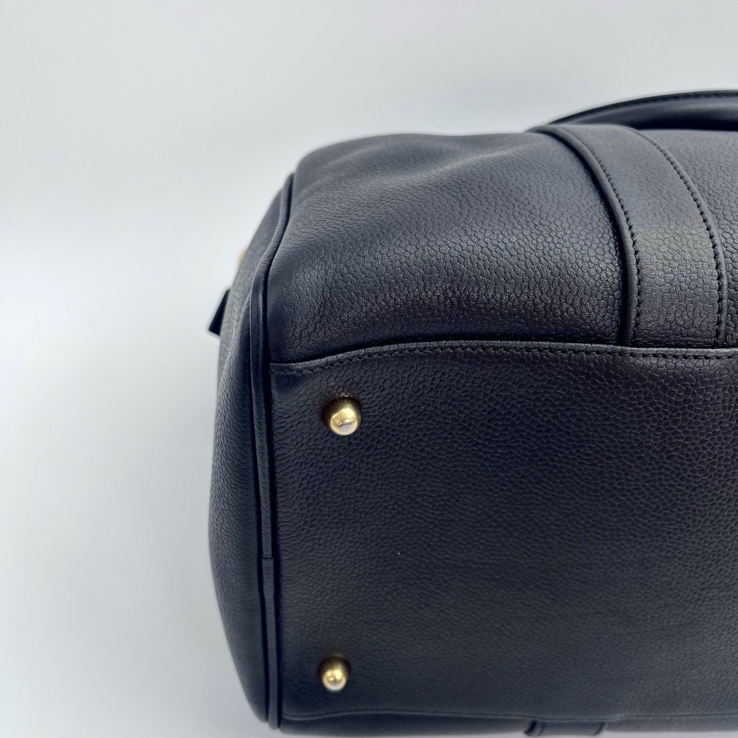 Chanel Black Calfskin Coco Mark Boston Bag with Gold-Tone Hardware [Used]