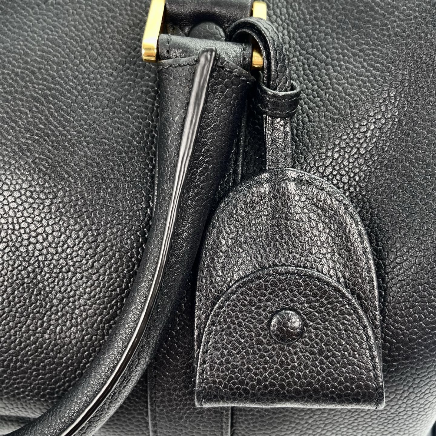 Chanel Black Calfskin Coco Mark Boston Bag with Gold-Tone Hardware [Used]