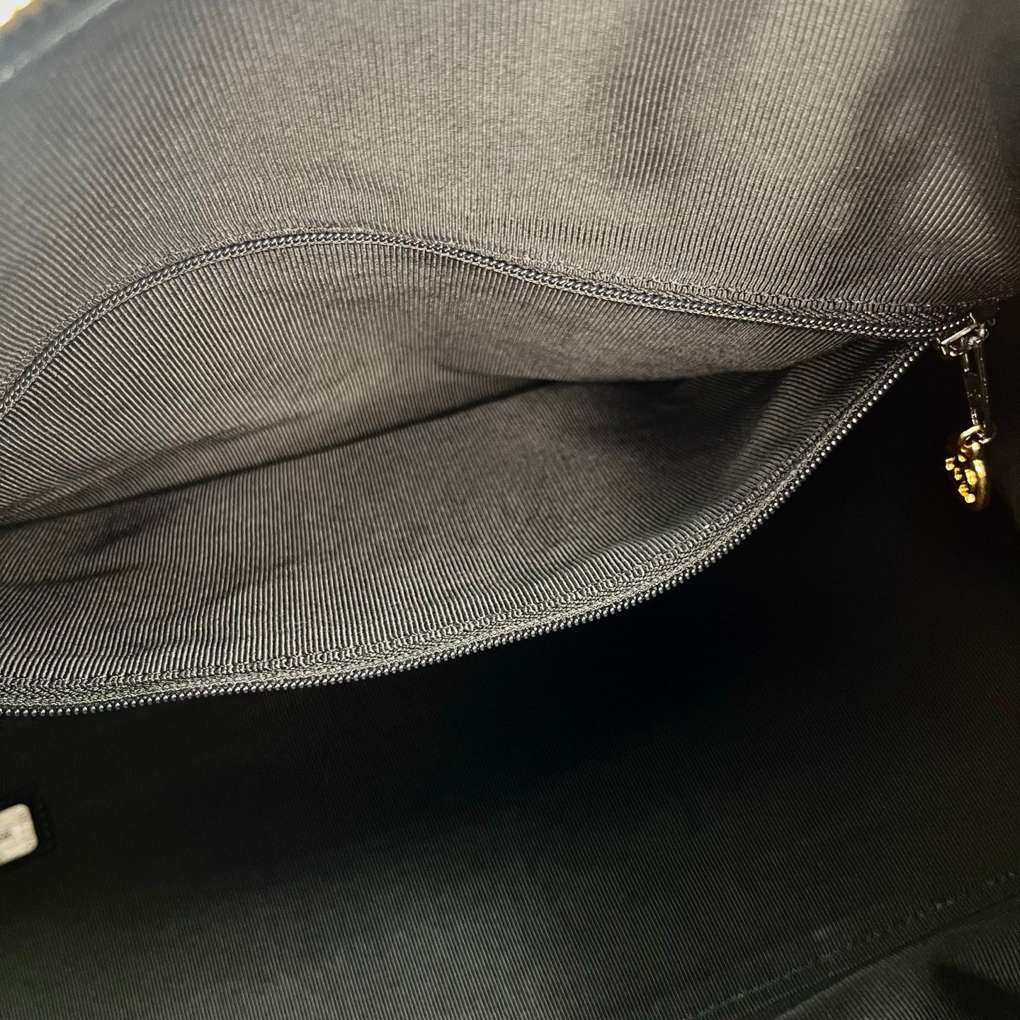Chanel Black Calfskin Coco Mark Boston Bag with Gold-Tone Hardware [Used]