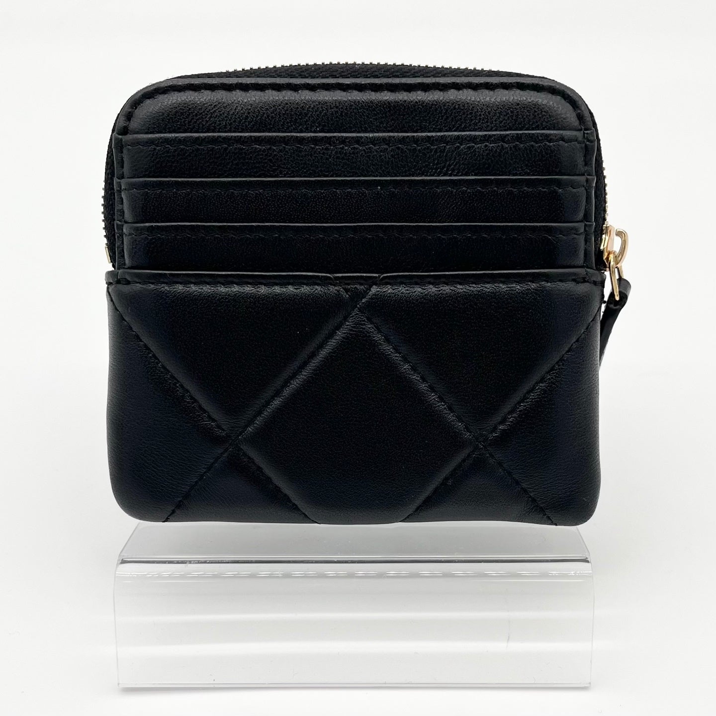 Chanel 19 Series Black Lambskin Coin Purse & Card Holder with Gold-Tone Hardware [Used]