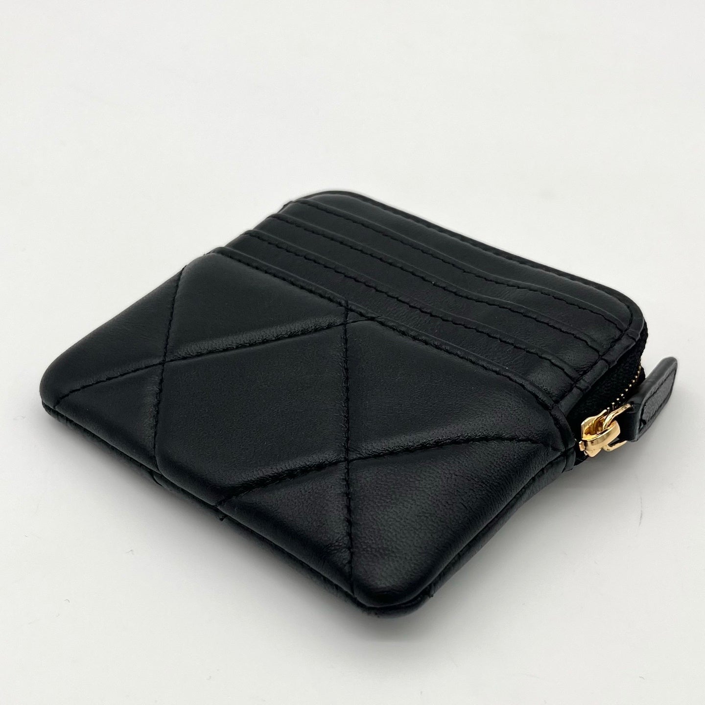 Chanel 19 Series Black Lambskin Coin Purse & Card Holder with Gold-Tone Hardware [Used]