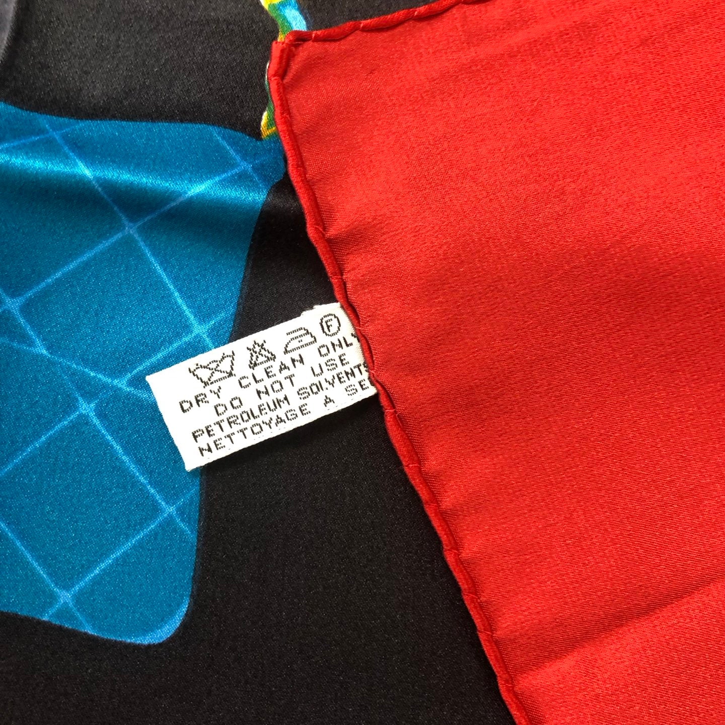 Chanel Red, Green & Blue CF Chain Bag Print Silk Scarf [Used]