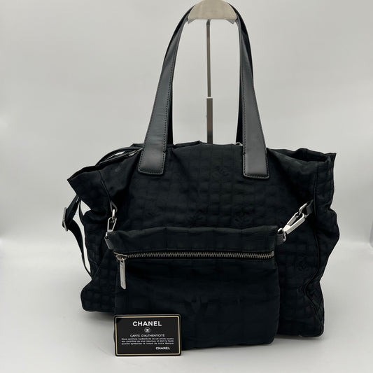 Chanel Black Quilted Nylon 2-Way Tote Bag with Pouch [Used]