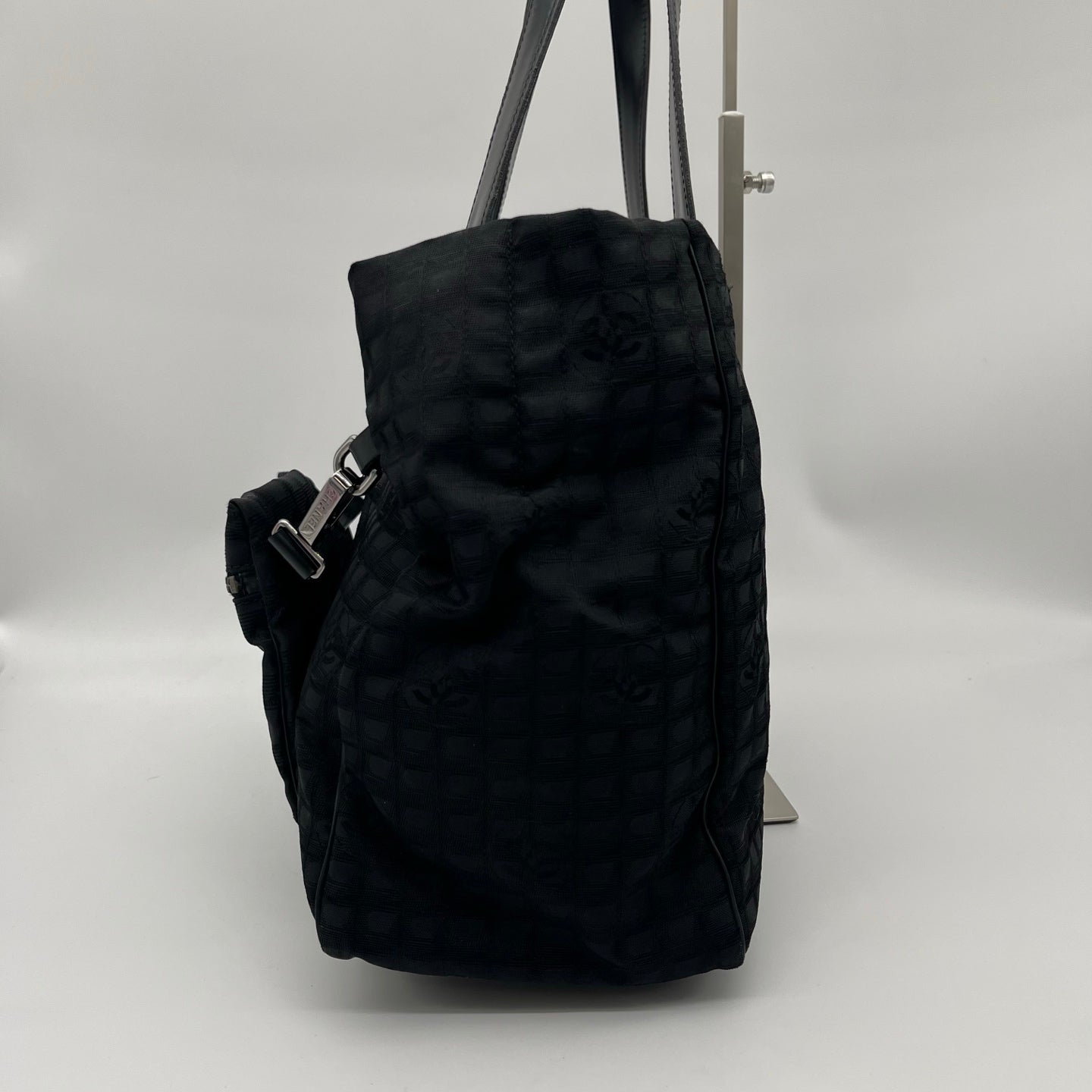 Chanel Black Quilted Nylon 2-Way Tote Bag with Pouch [Used]