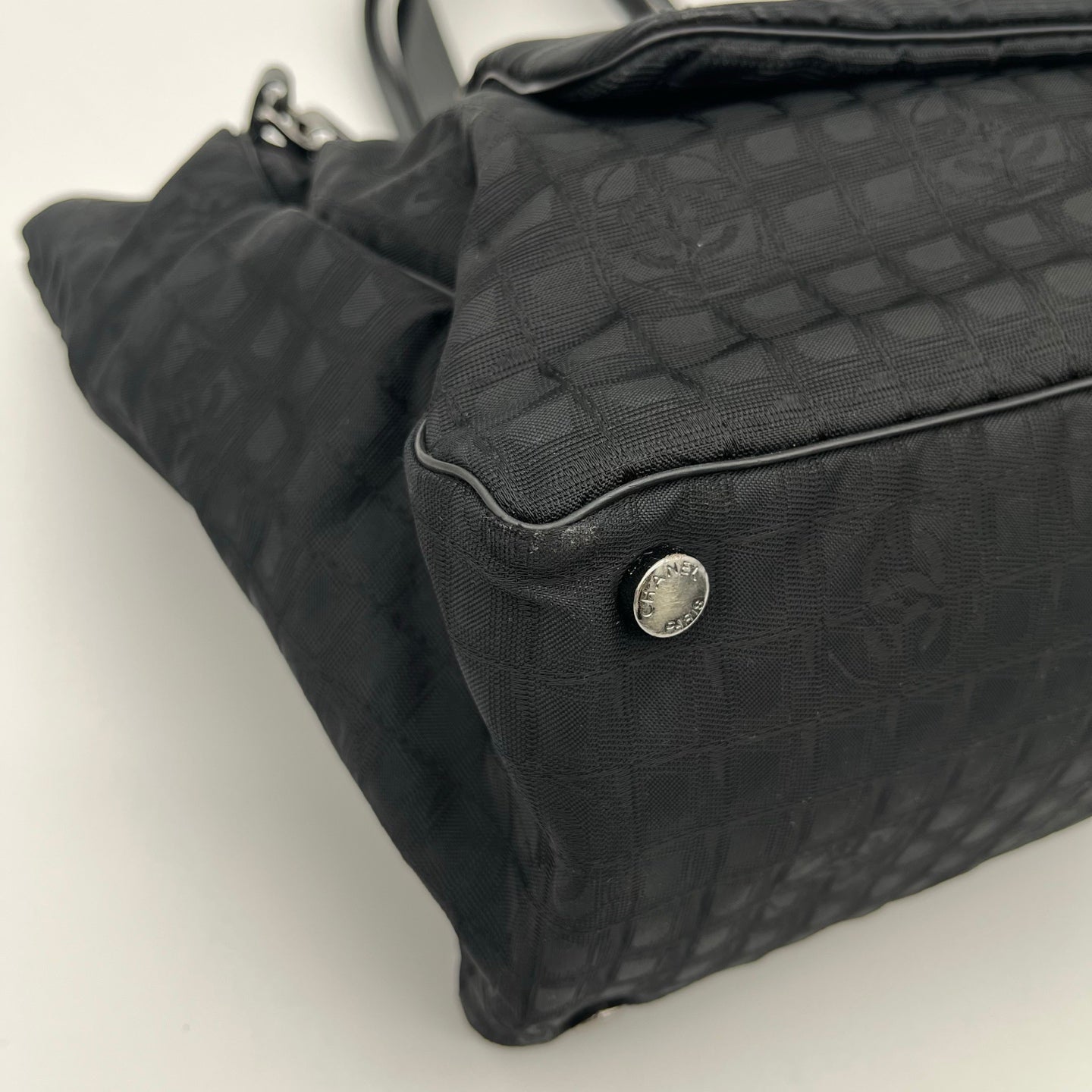 Chanel Black Quilted Nylon 2-Way Tote Bag with Pouch [Used]