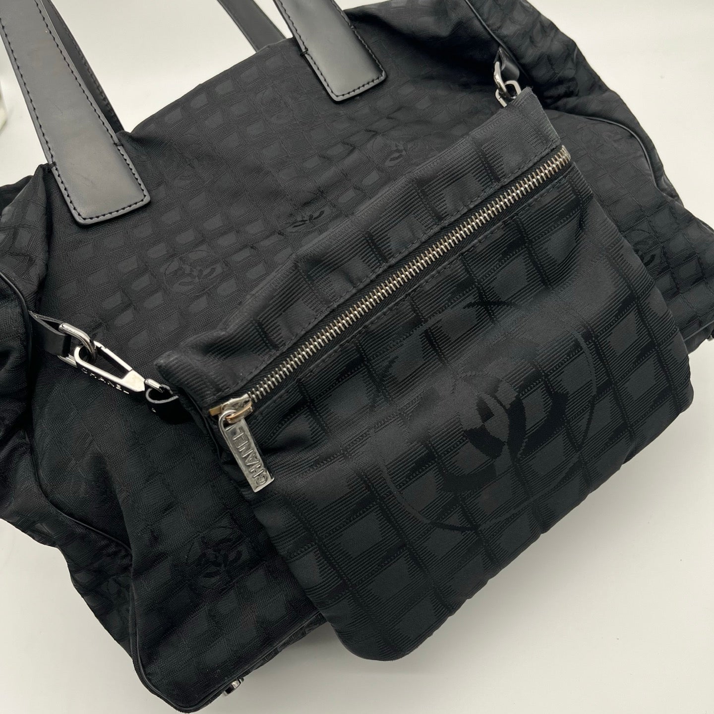 Chanel Black Quilted Nylon 2-Way Tote Bag with Pouch [Used]