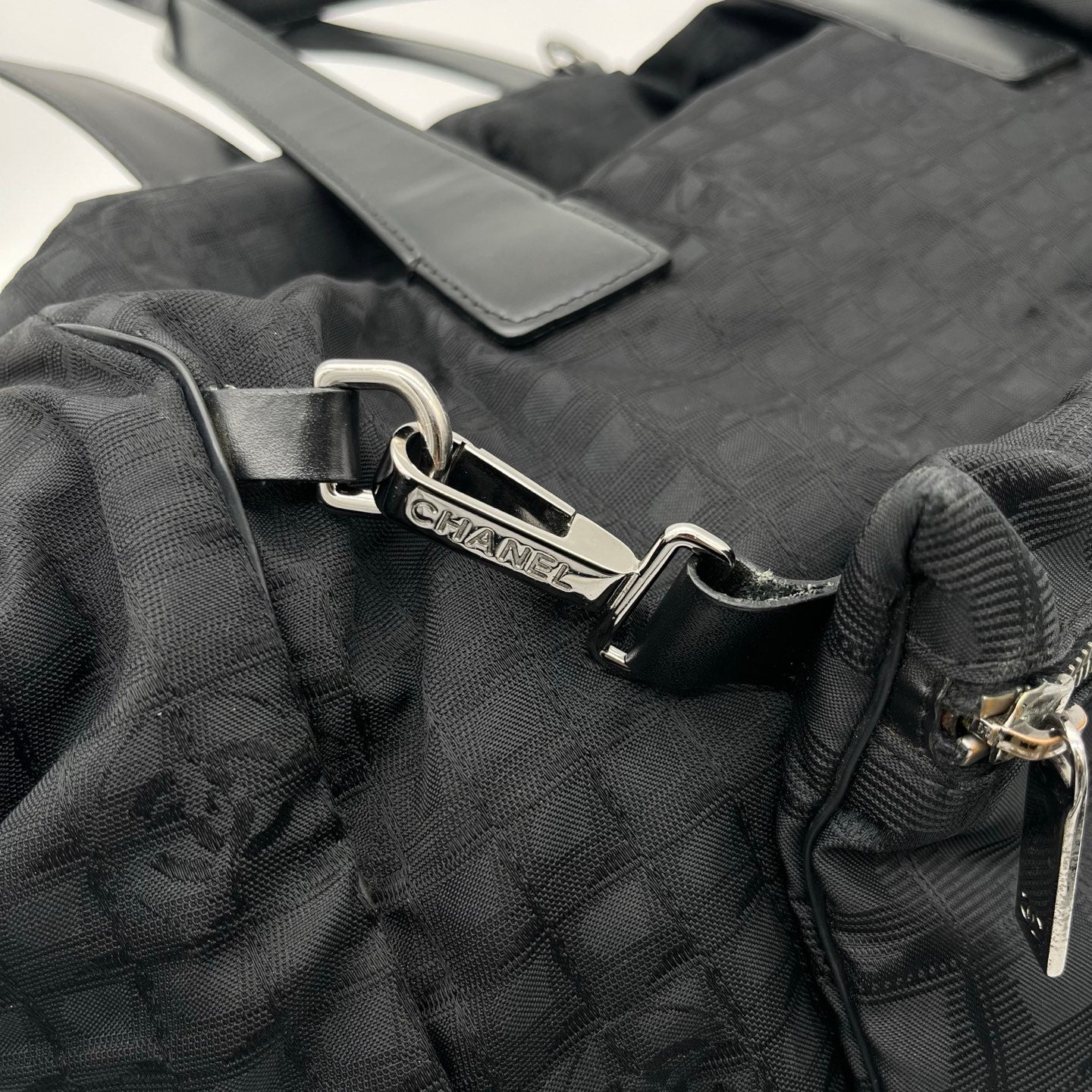 Chanel Black Quilted Nylon 2-Way Tote Bag with Pouch [Used]