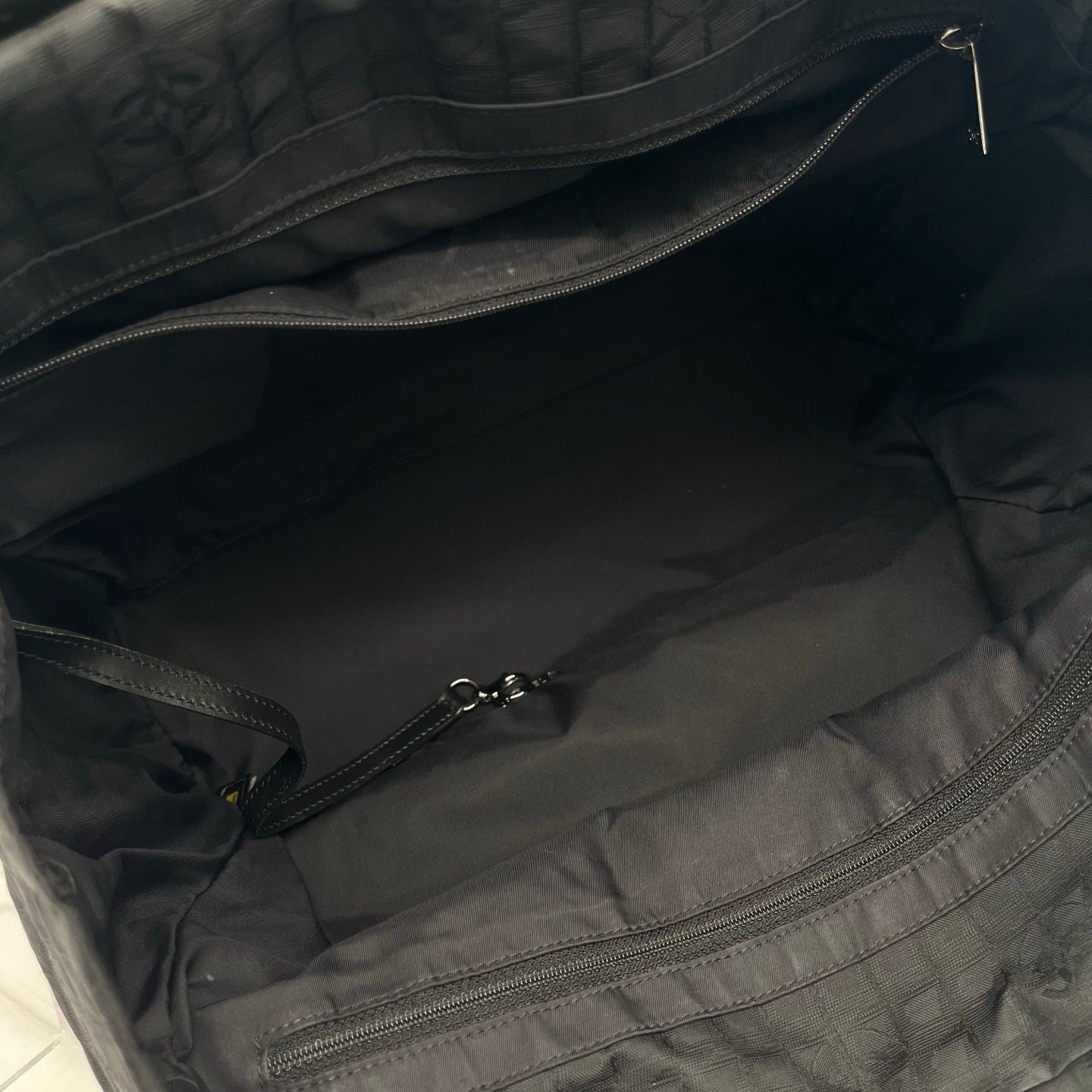 Chanel Black Quilted Nylon 2-Way Tote Bag with Pouch [Used]