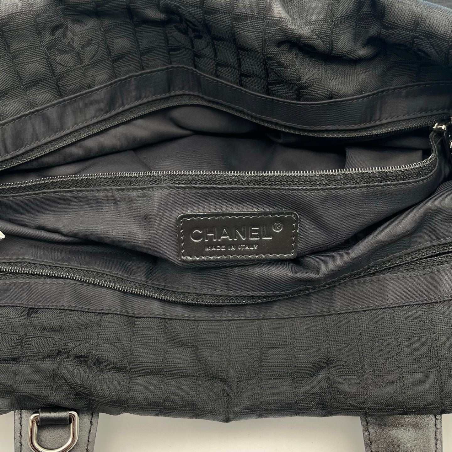 Chanel Black Quilted Nylon 2-Way Tote Bag with Pouch [Used]