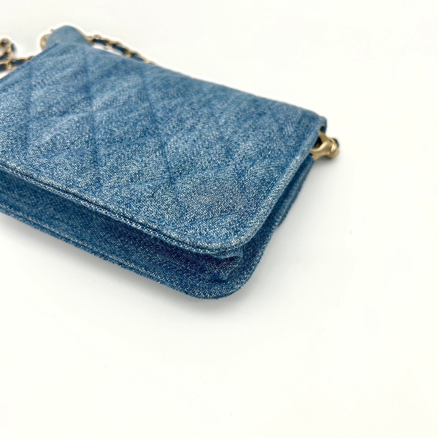 Chanel 22C Denim Gold Ball Mini Waist Bag [Unused / Full Set]