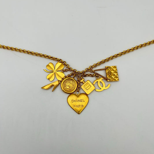 Chanel Vintage Gold-Tone Multi-Charm Necklace / Waist Chain [Used]