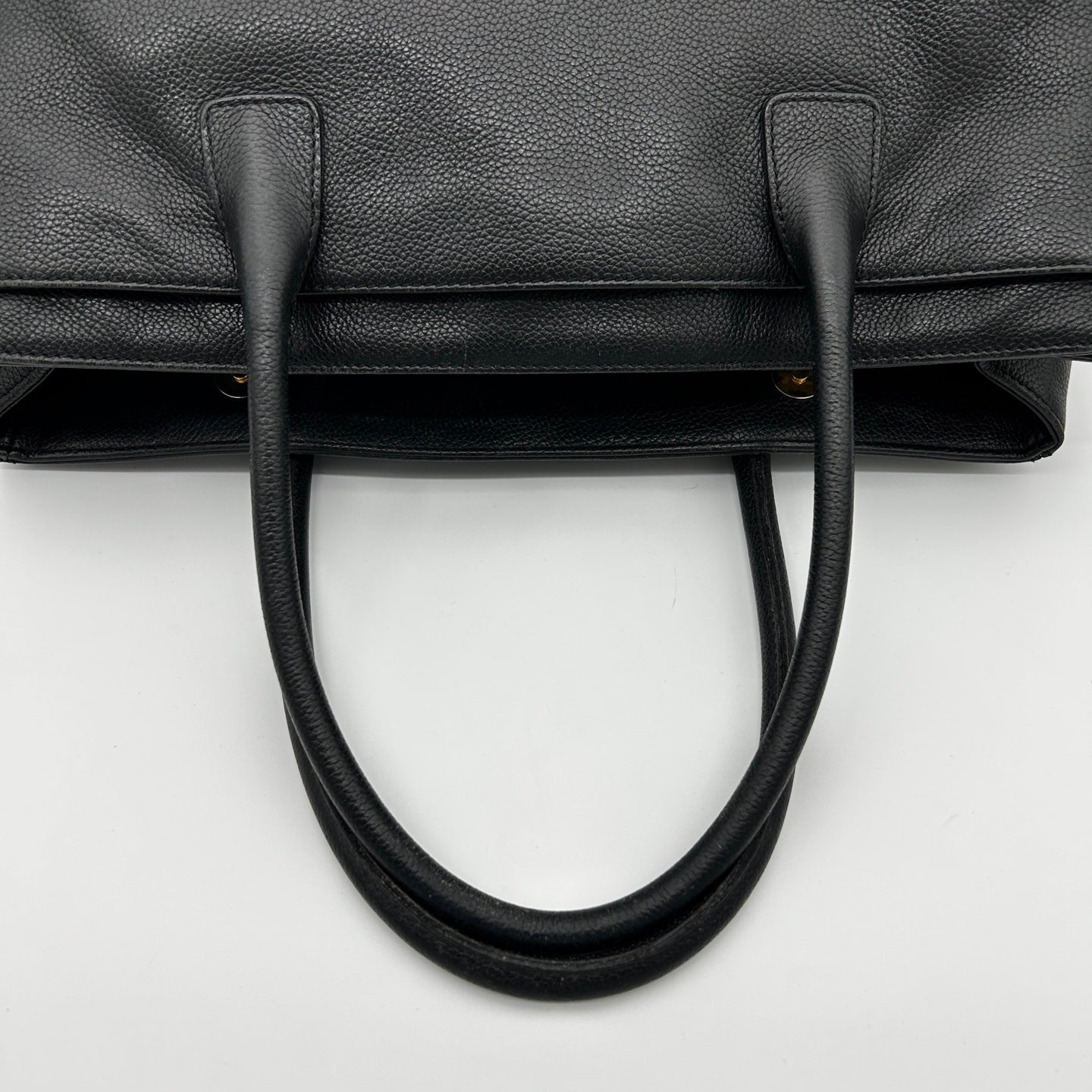 Chanel Black Calfskin Cerf Tote Bag with Gold Hardware [Used]