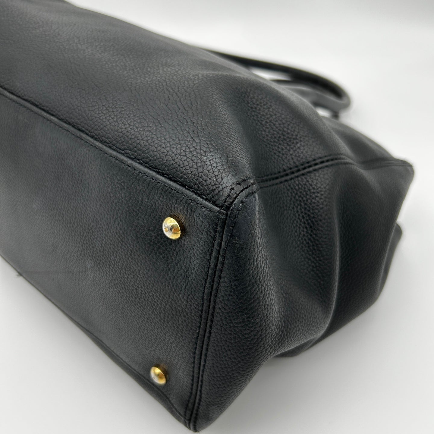 Chanel Black Calfskin Cerf Tote Bag with Gold Hardware [Used]