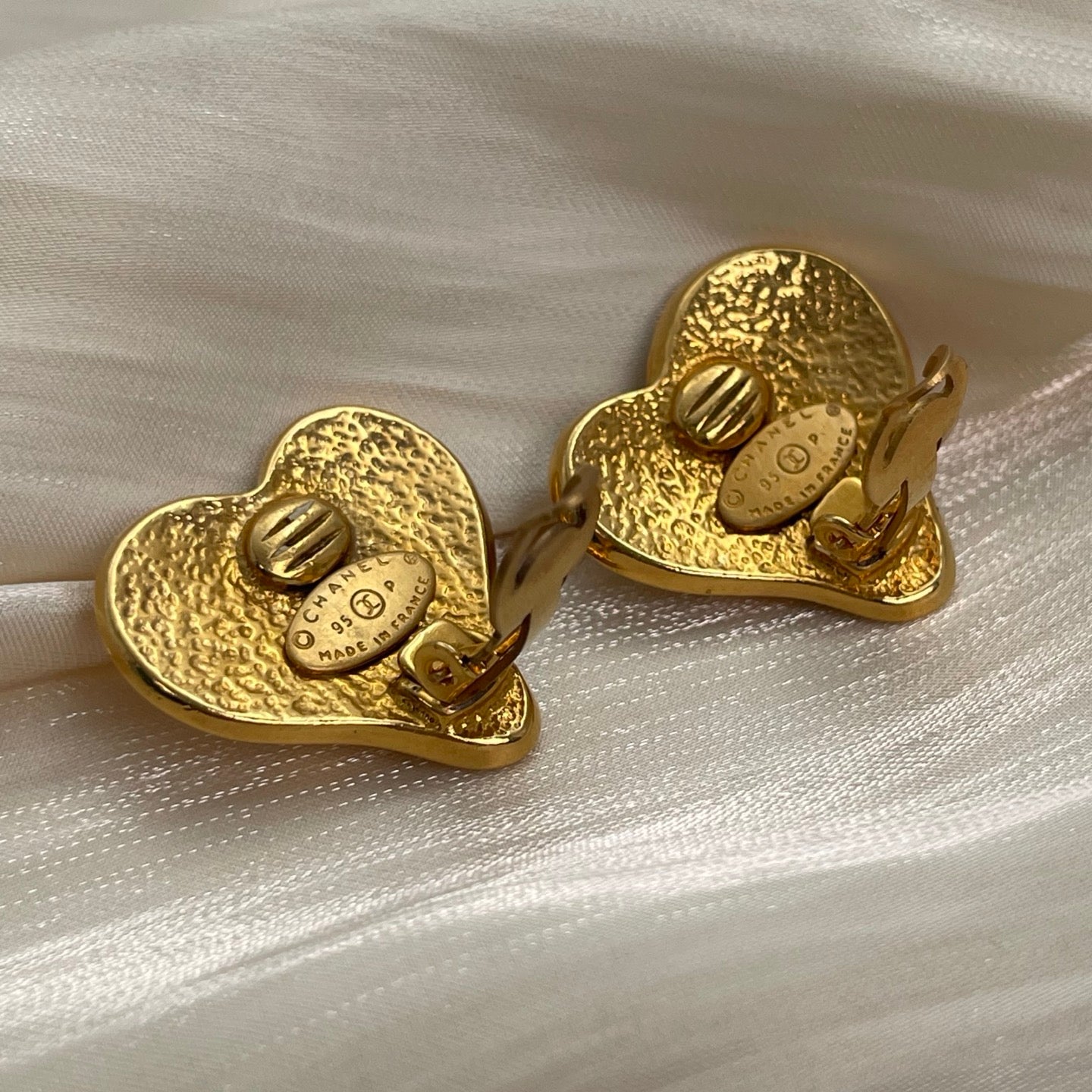 Chanel Gold-Tone Heart Clip-On Earrings [Used]