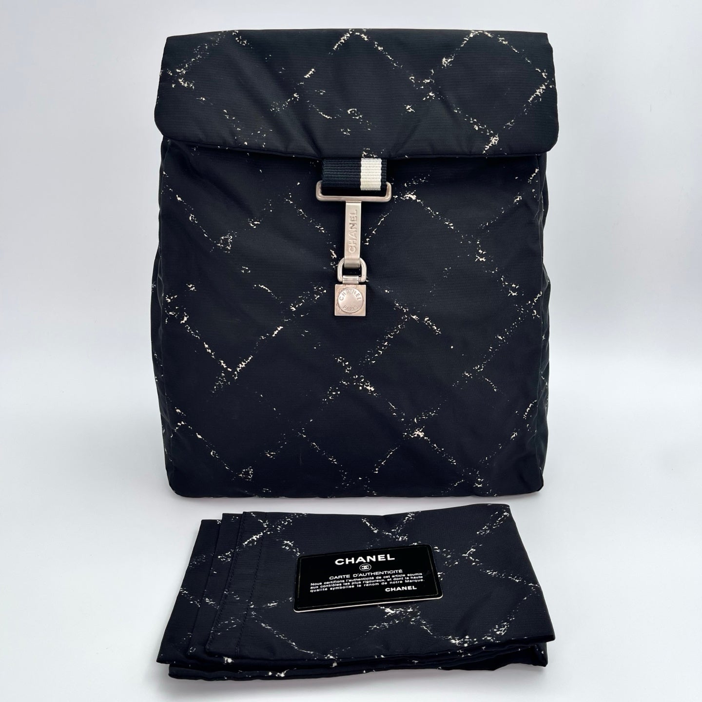 Chanel Black Matelassé Travel Line Nylon Backpack [Used]