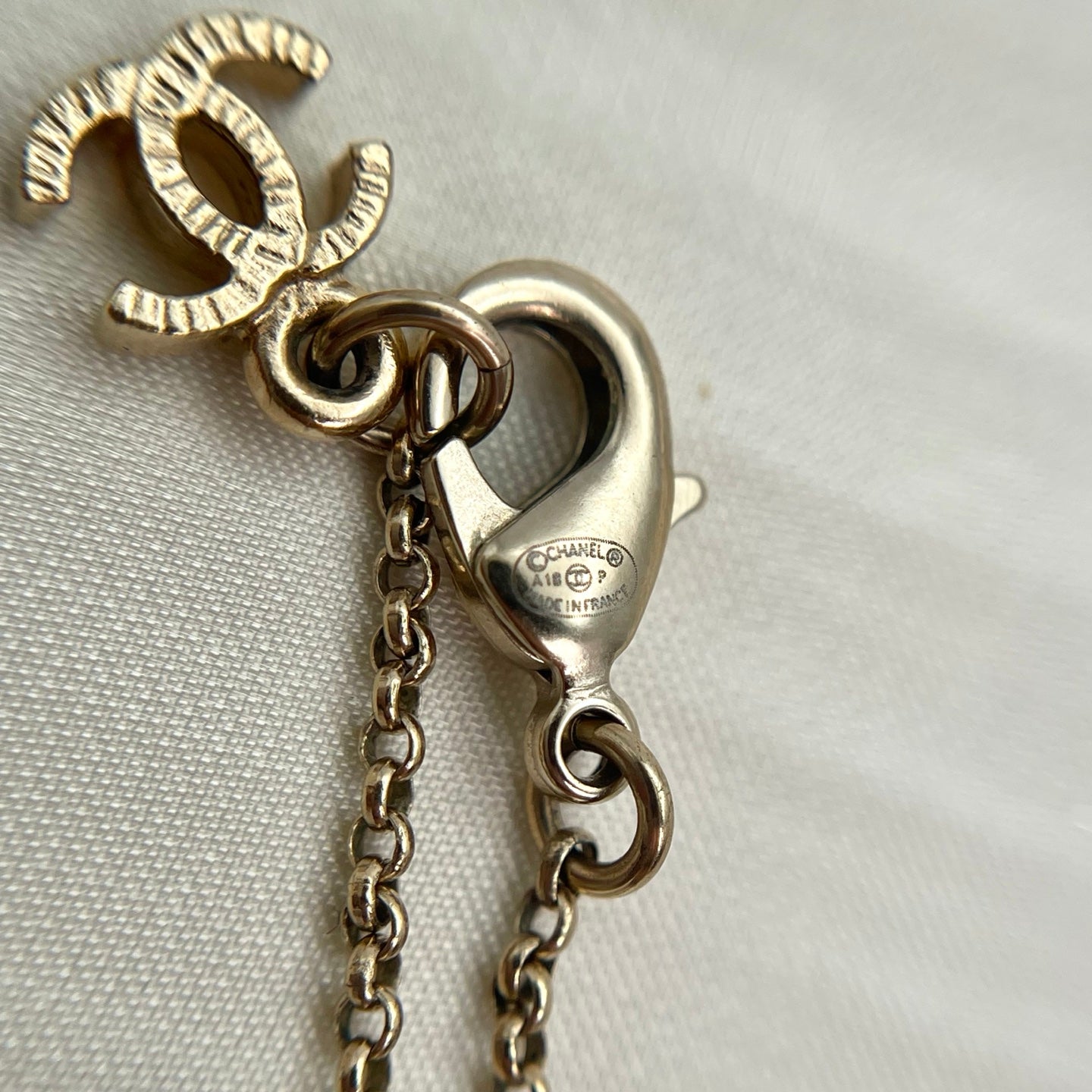 Chanel Gold-Tone Rhinestone COCO Mark Necklace[Used]