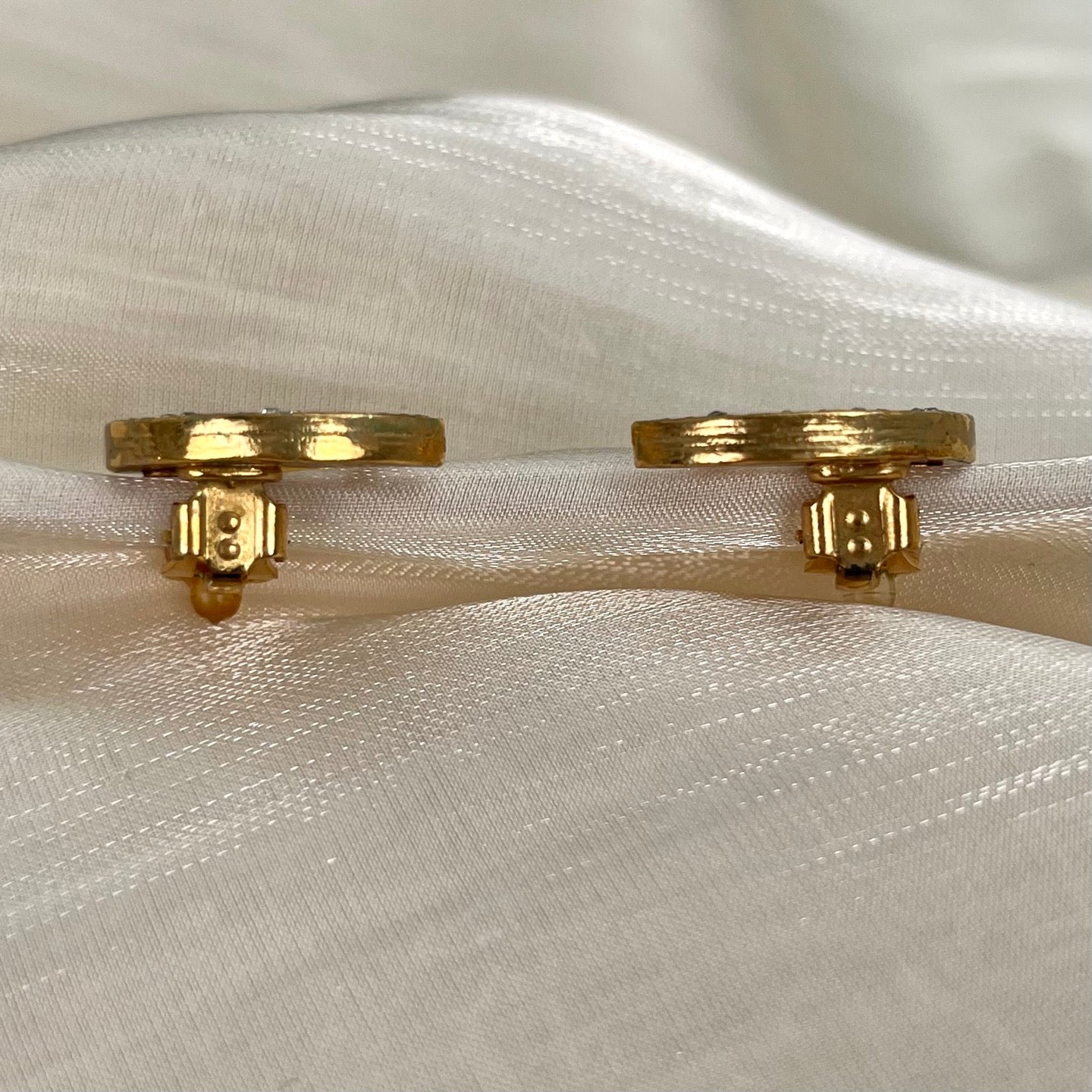 Chanel 2001 Vintage Crystal Moon & CC Clip-On Earrings [Used]