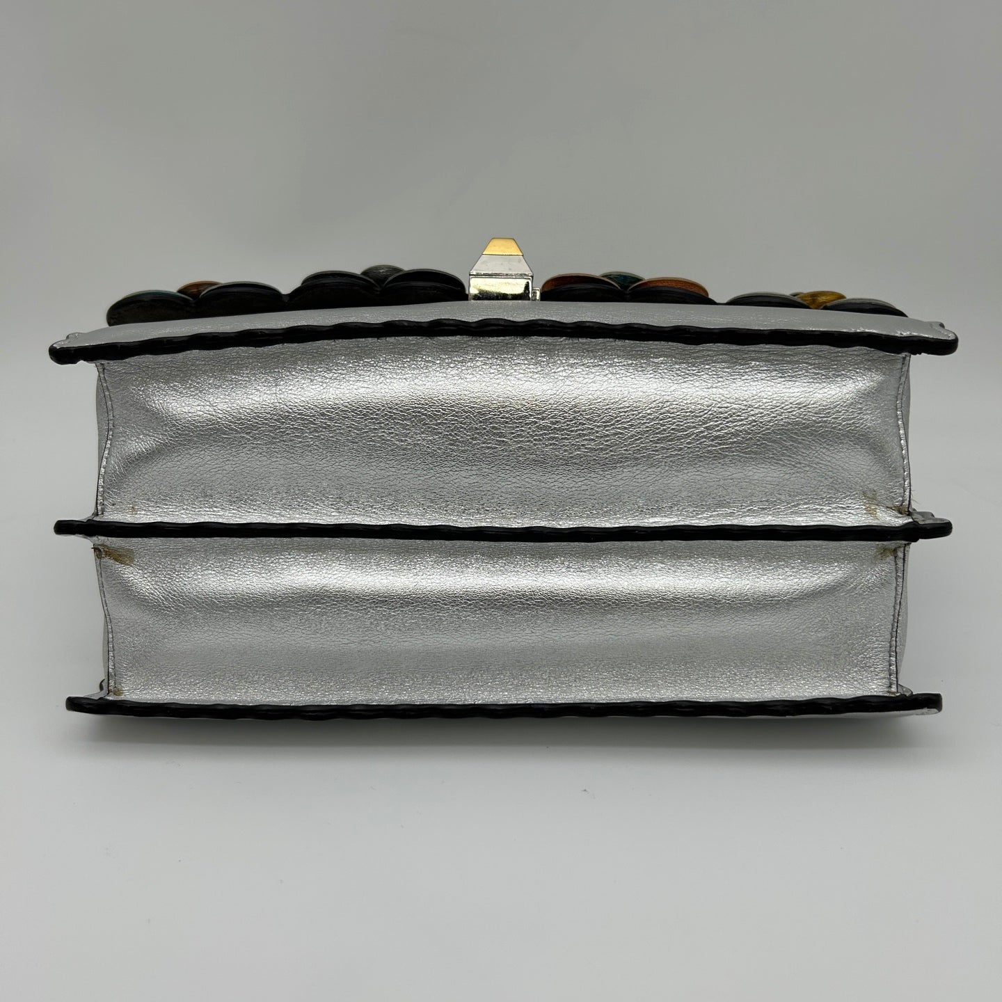 Fendi Limited Edition Silver Floral Baguette Shoulder Bag [Used]