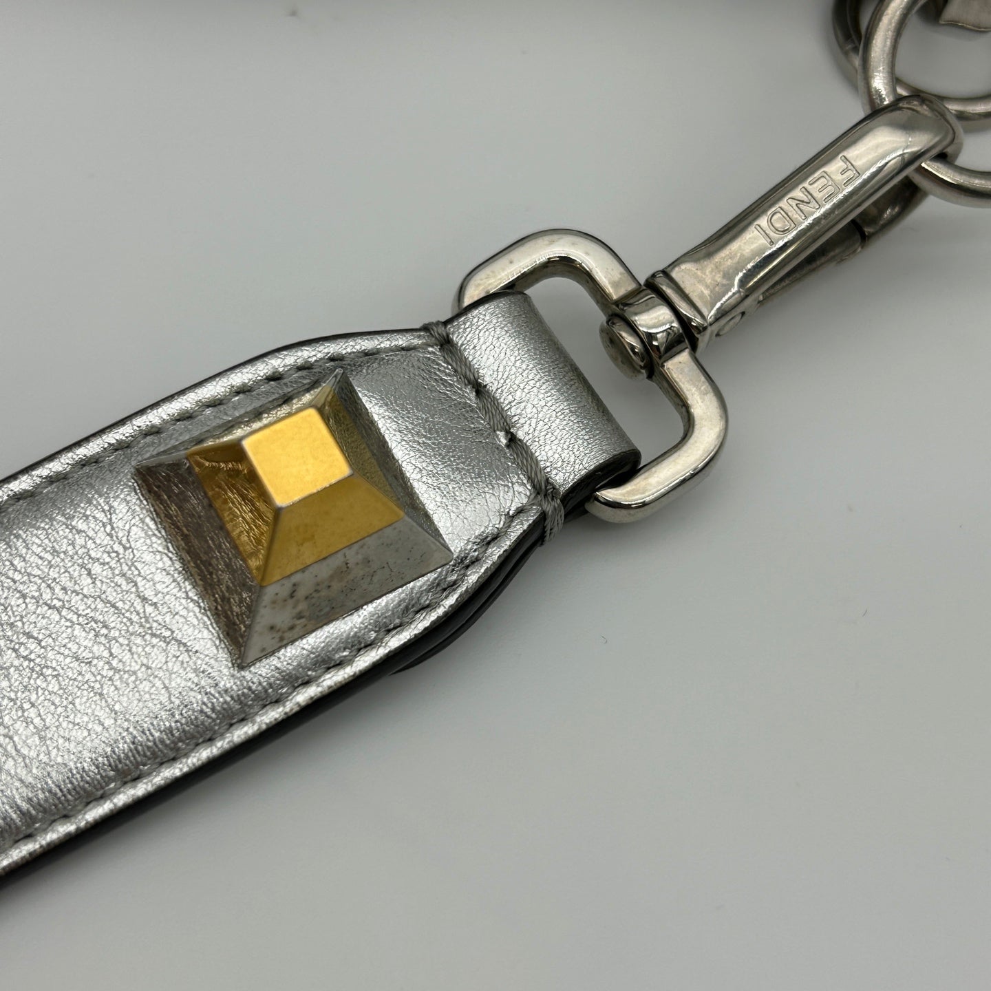 Fendi Limited Edition Silver Floral Baguette Shoulder Bag [Used]