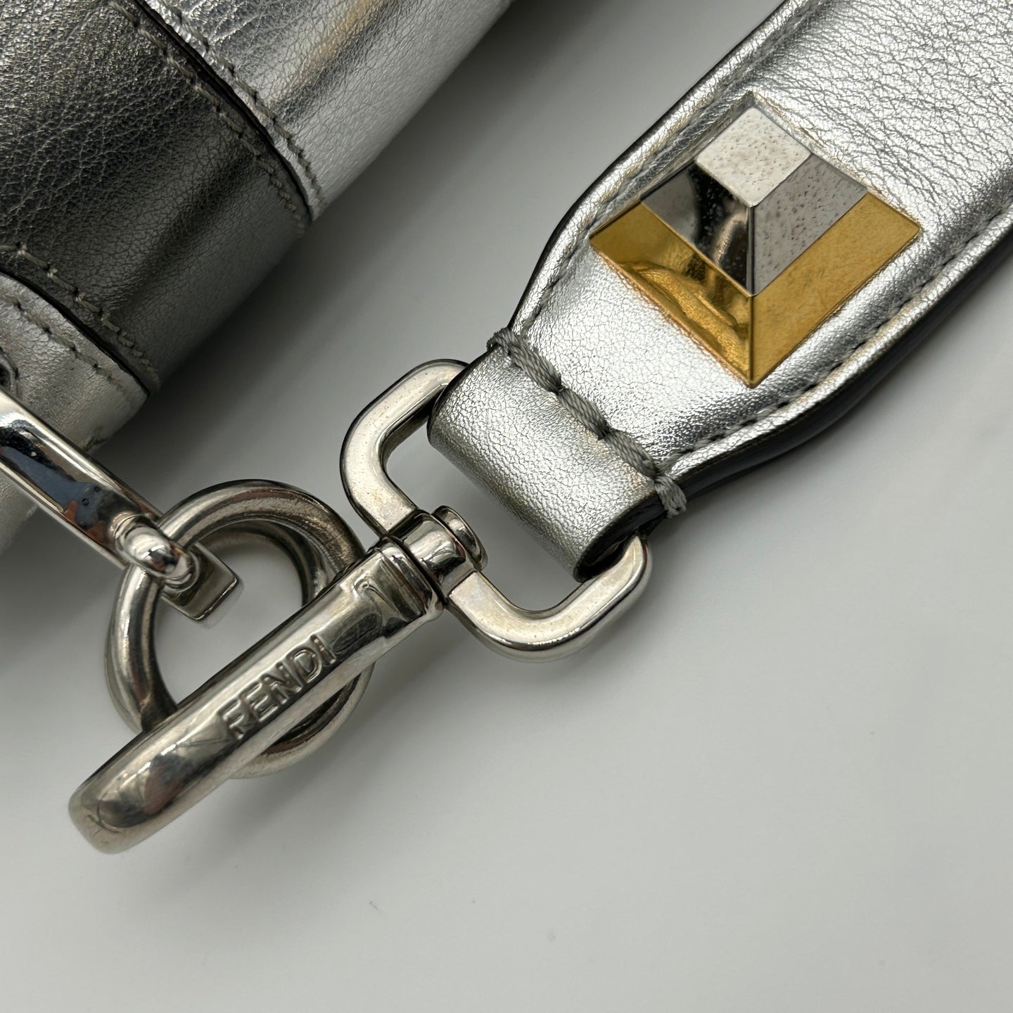 Fendi Limited Edition Silver Floral Baguette Shoulder Bag [Used]