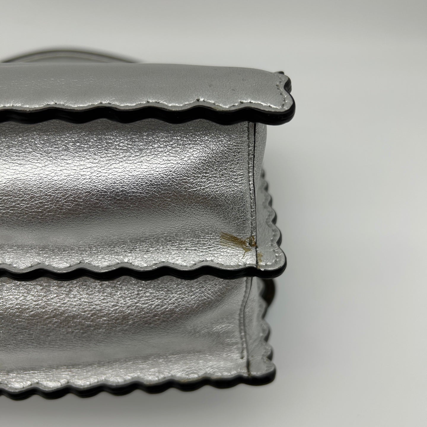 Fendi Limited Edition Silver Floral Baguette Shoulder Bag [Used]