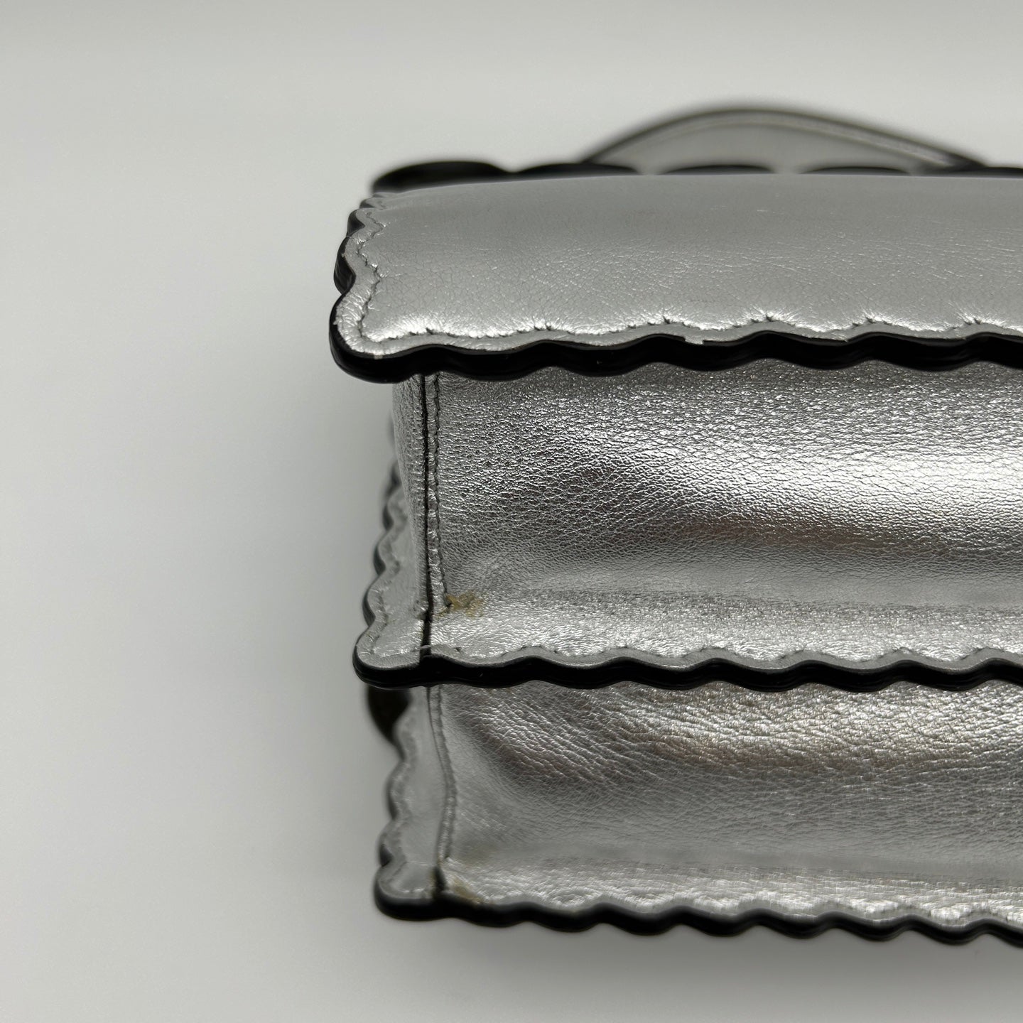 Fendi Limited Edition Silver Floral Baguette Shoulder Bag [Used]