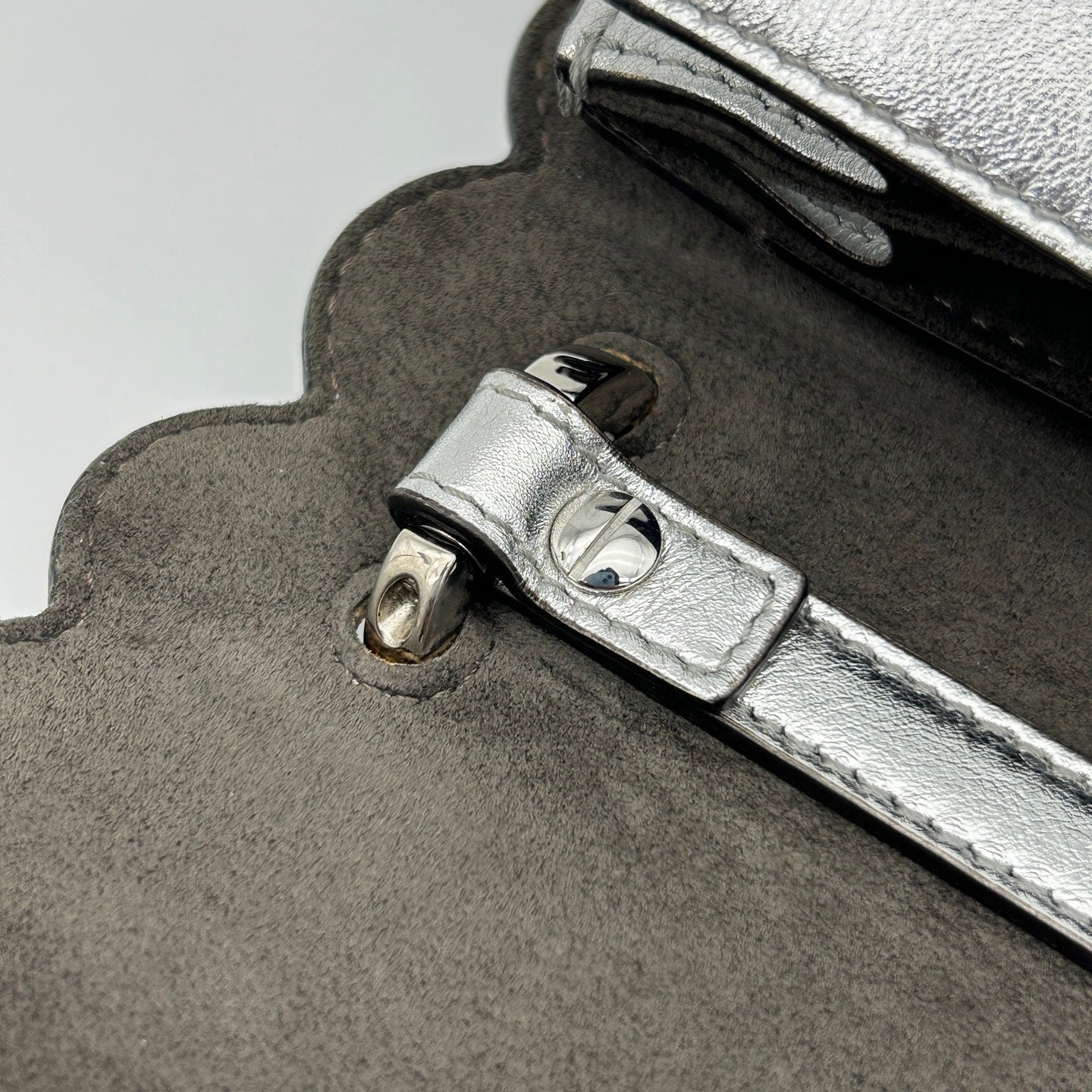 Fendi Limited Edition Silver Floral Baguette Shoulder Bag [Used]