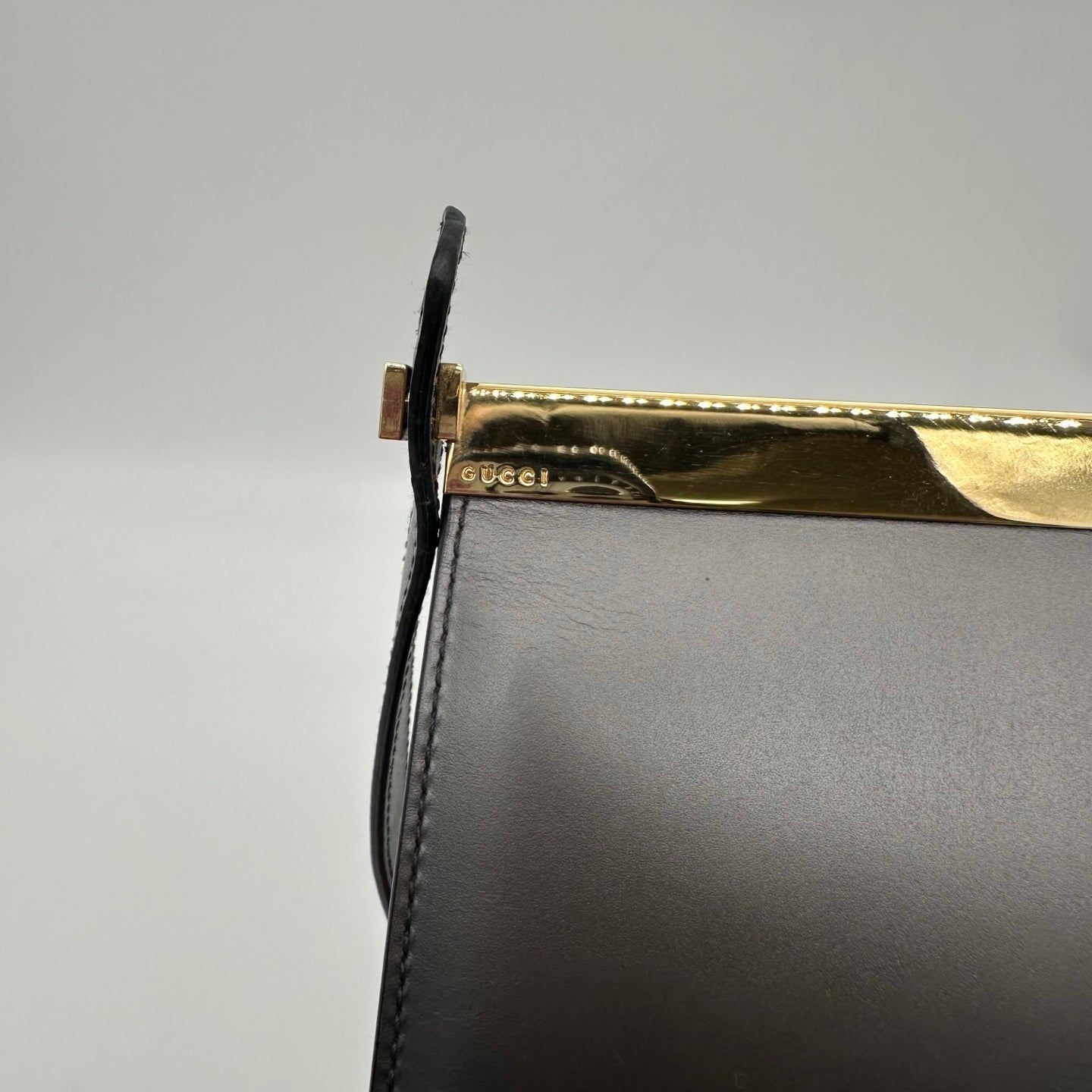 Gucci Vintage Minimalist Metallic Gold-Frame Shoulder Bag [Used]