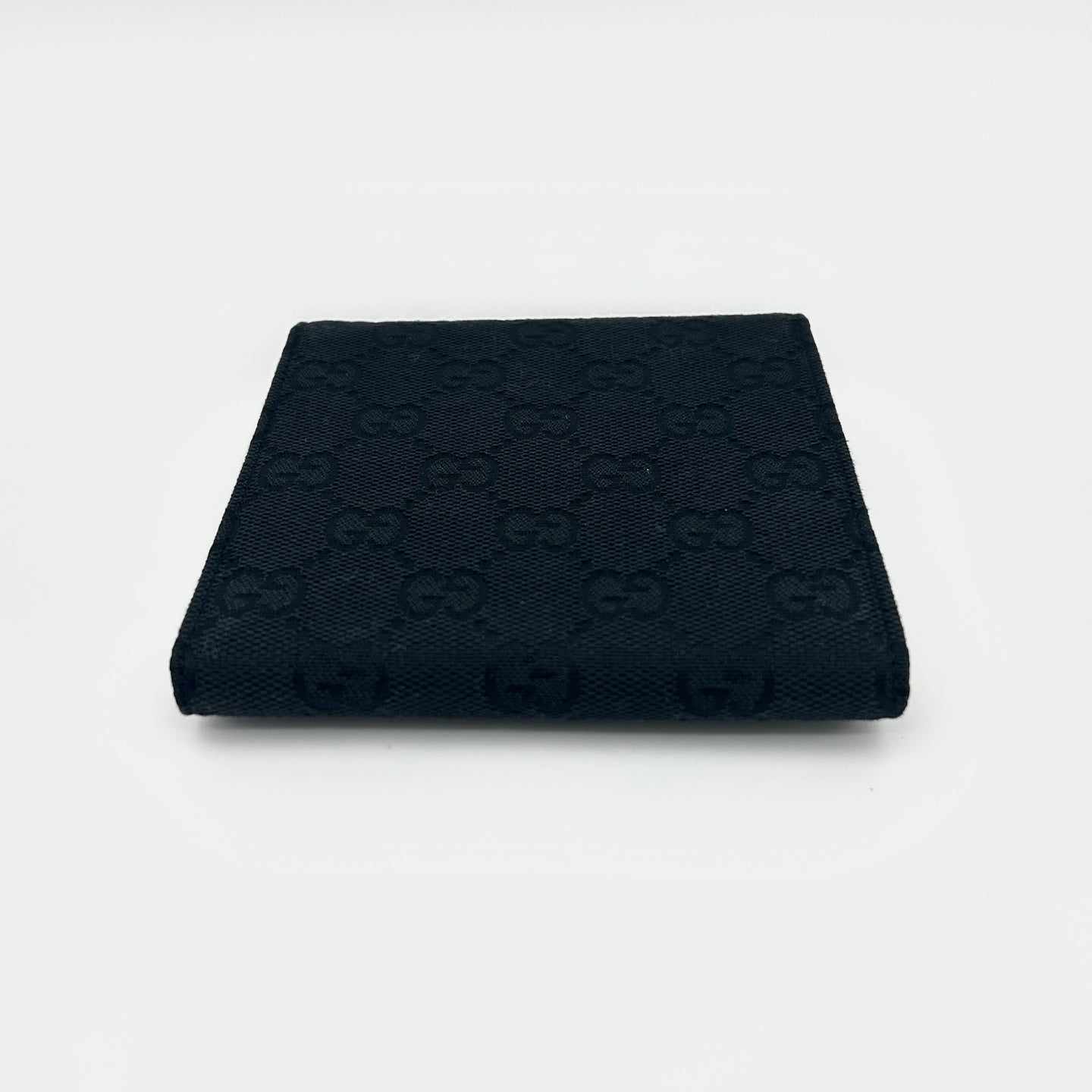 Gucci Black Canvas Horsebit Tri-Fold Square Wallet [Unused]