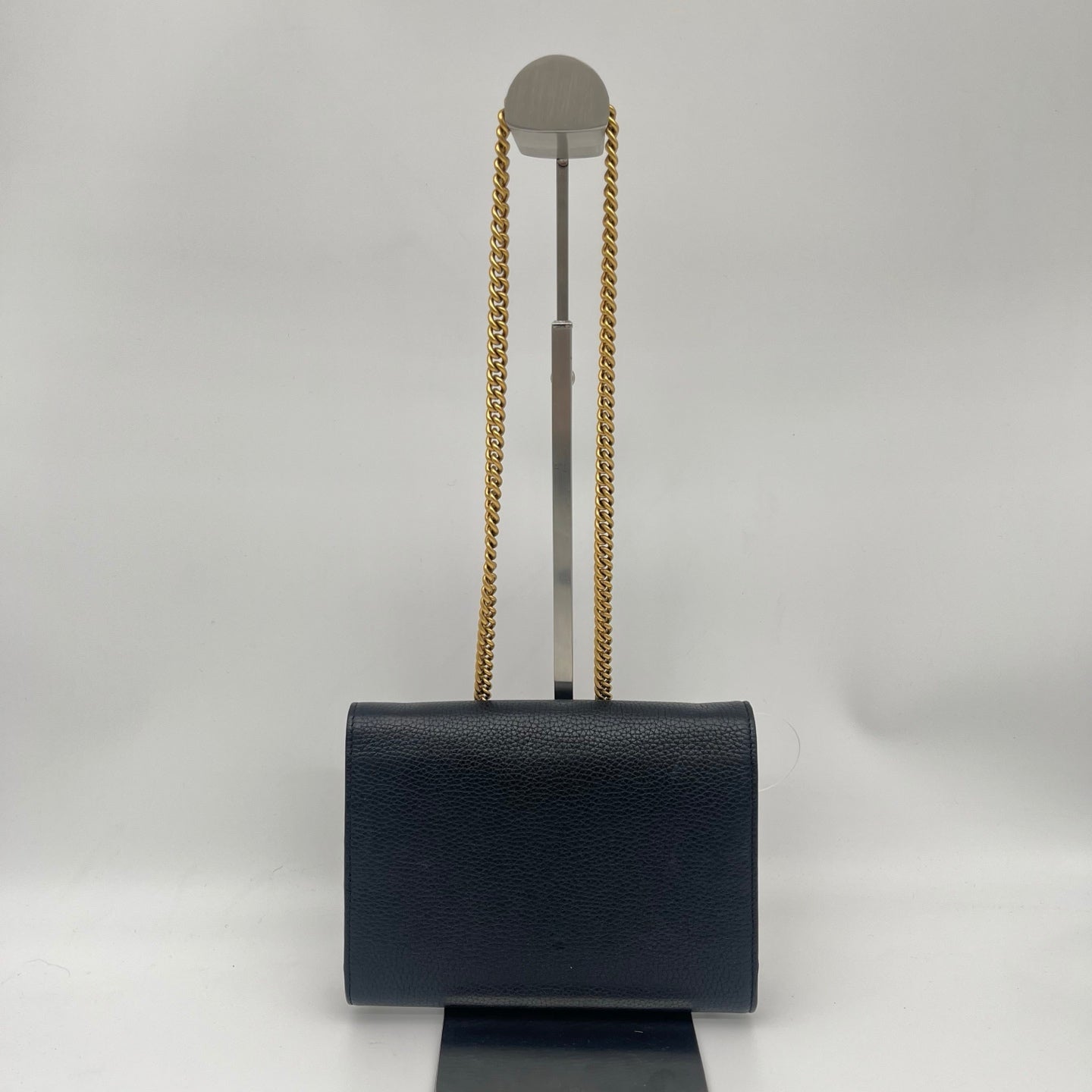 Gucci Black & Gold Leather Marmont Envelope WOC Chain Bag [Used]