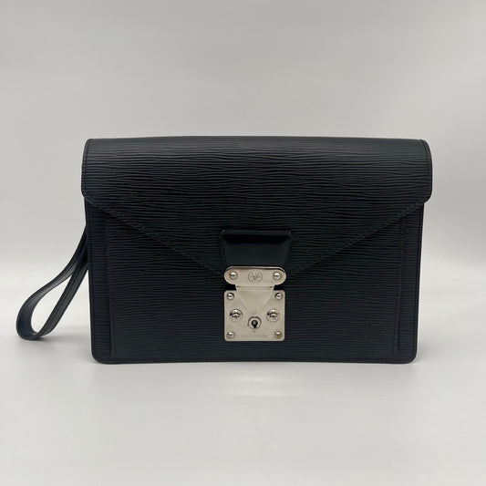 Louis Vuitton Black & Silver Epi Wave Clutch Bag [Used]
