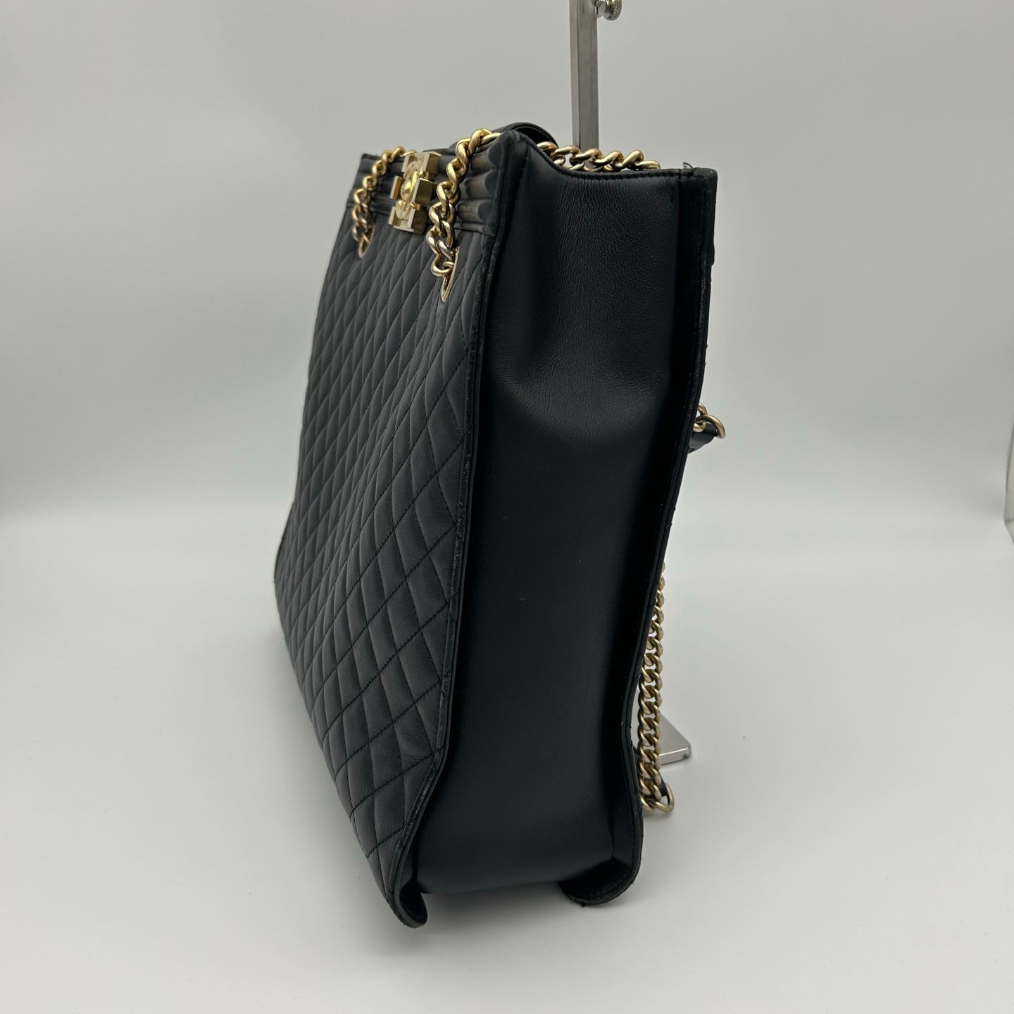 Chanel Black & Gold Calfskin LeBoy Large Tote Bag [Used]
