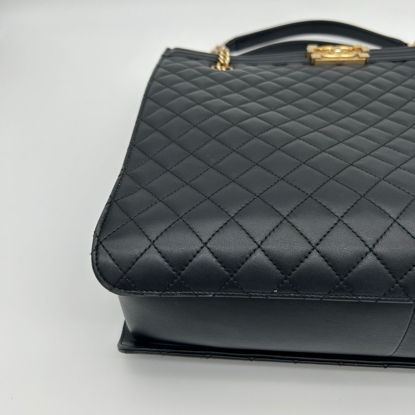 Chanel Black & Gold Calfskin LeBoy Large Tote Bag [Used]