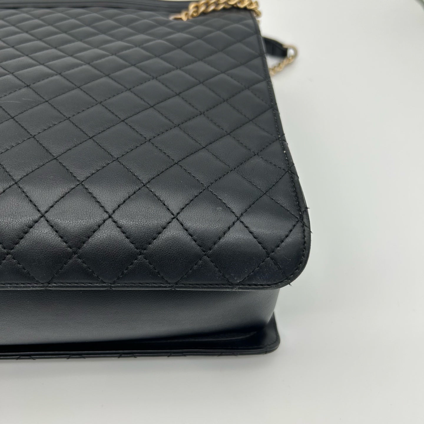 Chanel Black & Gold Calfskin LeBoy Large Tote Bag [Used]