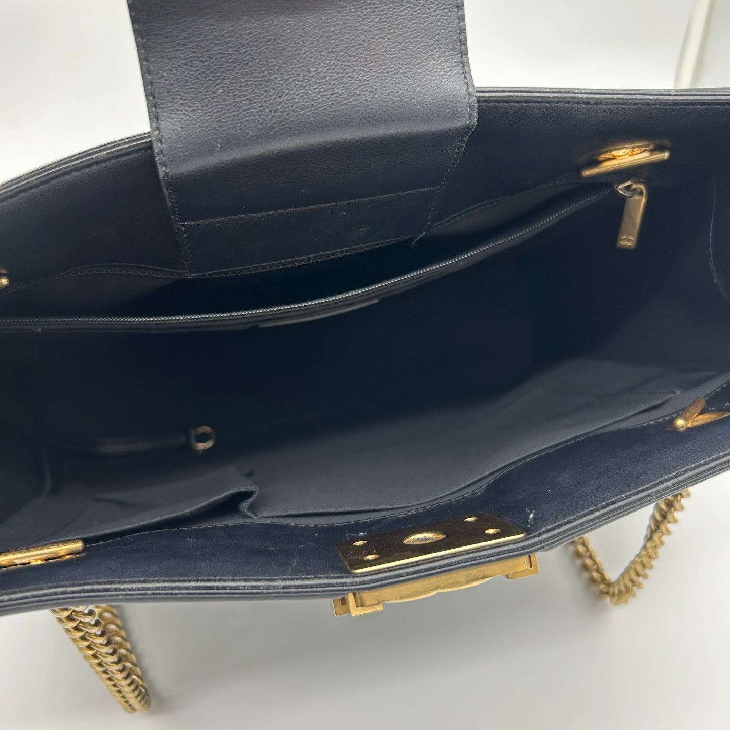 Chanel Black & Gold Calfskin LeBoy Large Tote Bag [Used]
