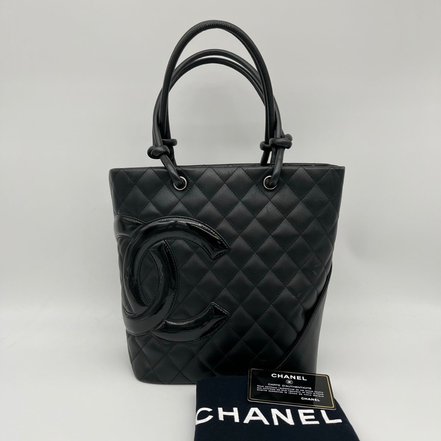 Chanel All-Black Cambon Small Tote Bag [Used]