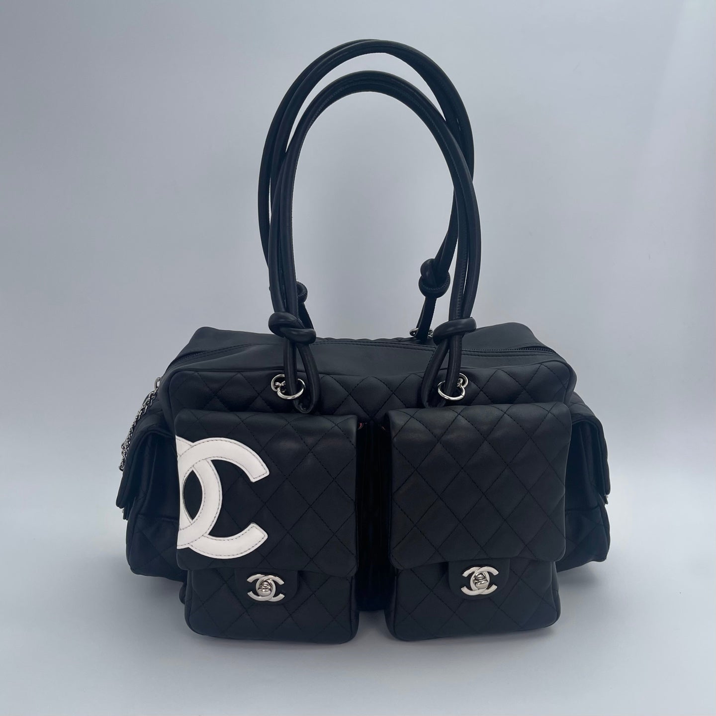 Chanel Calfskin Bicolor Motorcycle Bag[Used]