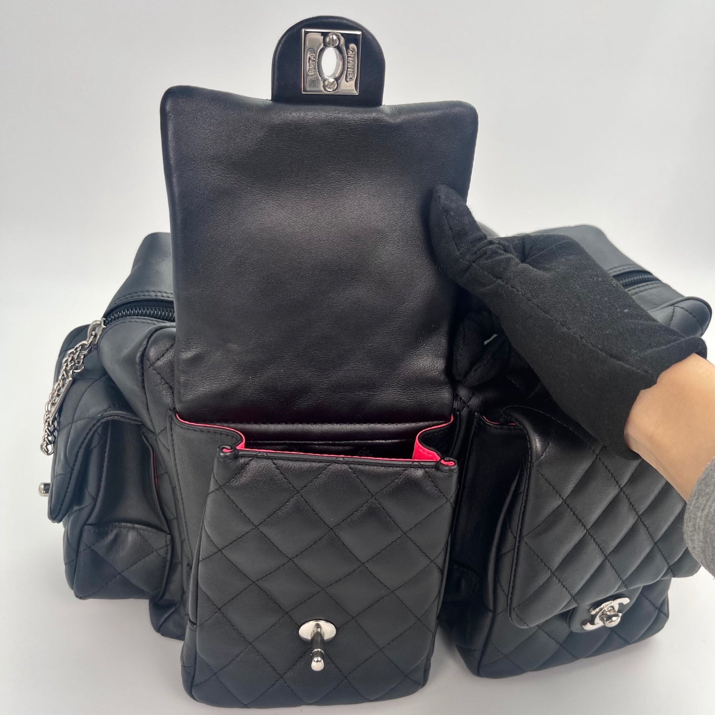 Chanel Calfskin Bicolor Motorcycle Bag[Used]