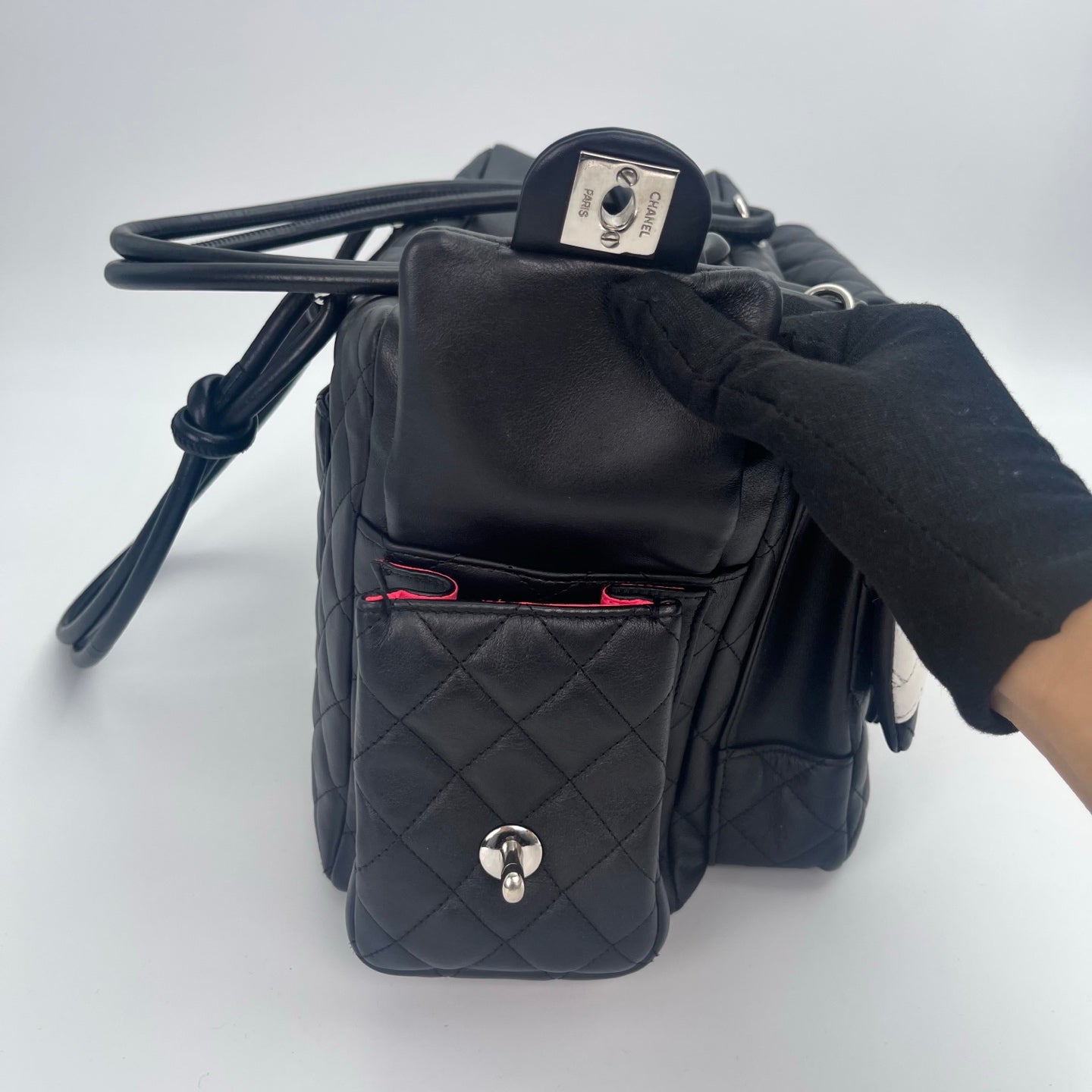 Chanel Calfskin Bicolor Motorcycle Bag[Used]