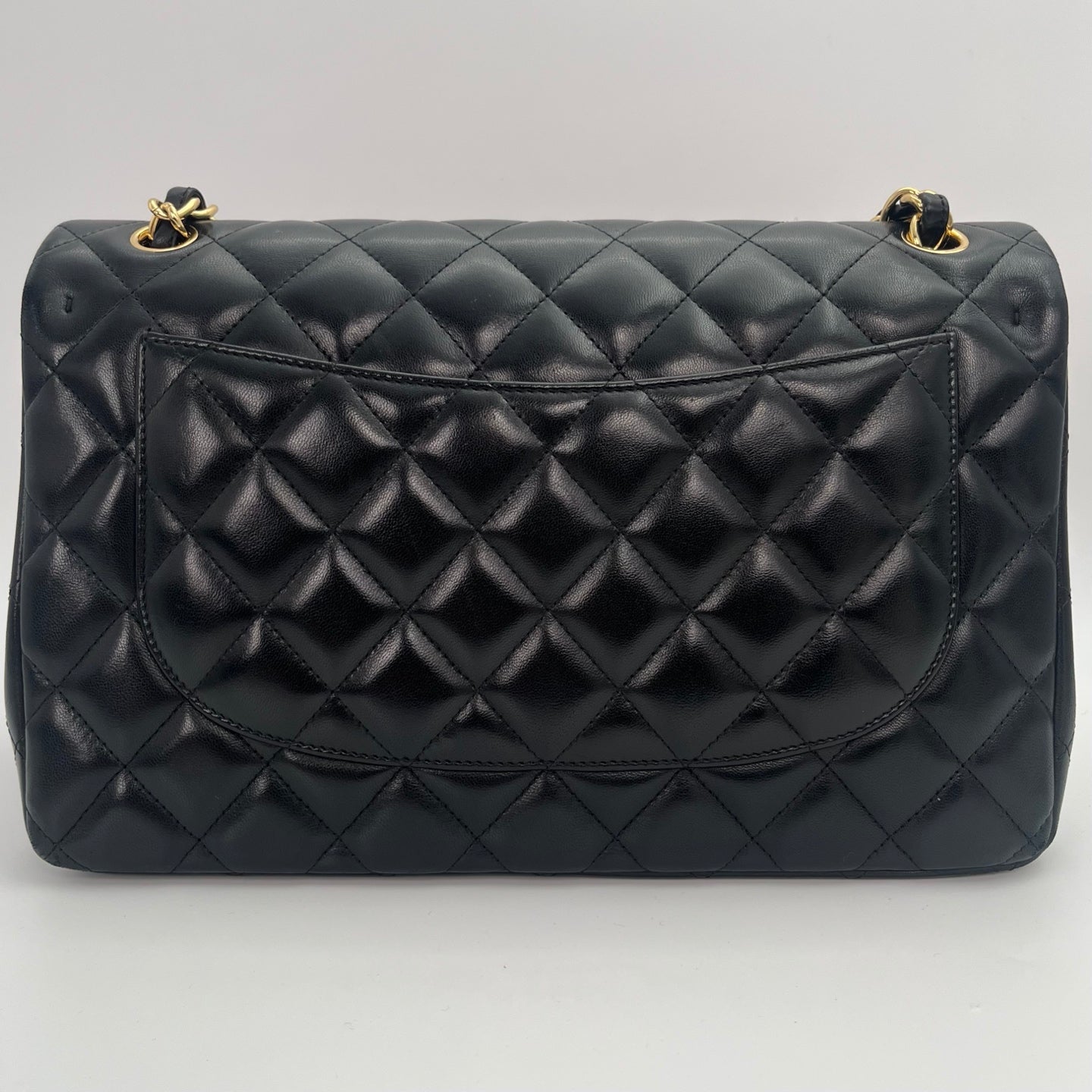 CHANEL Classic Double Flap Jumbo in Black/Gold Lamb Skin [Used]