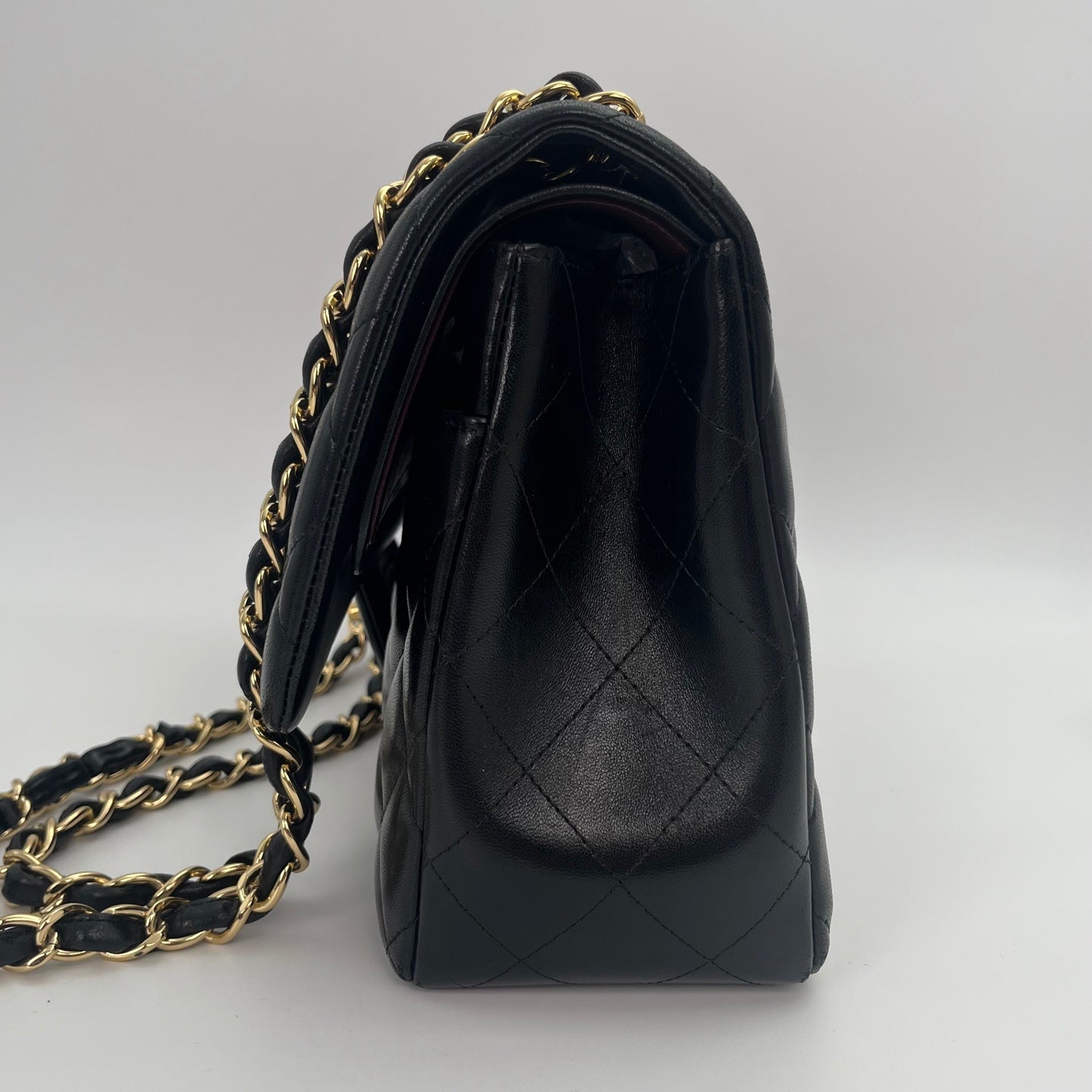 CHANEL Classic Double Flap Jumbo in Black/Gold Lamb Skin [Used]