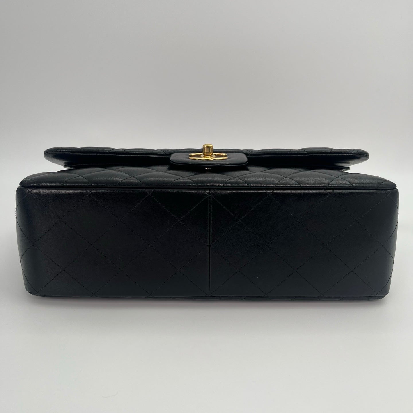 CHANEL Classic Double Flap Jumbo in Black/Gold Lamb Skin [Used]