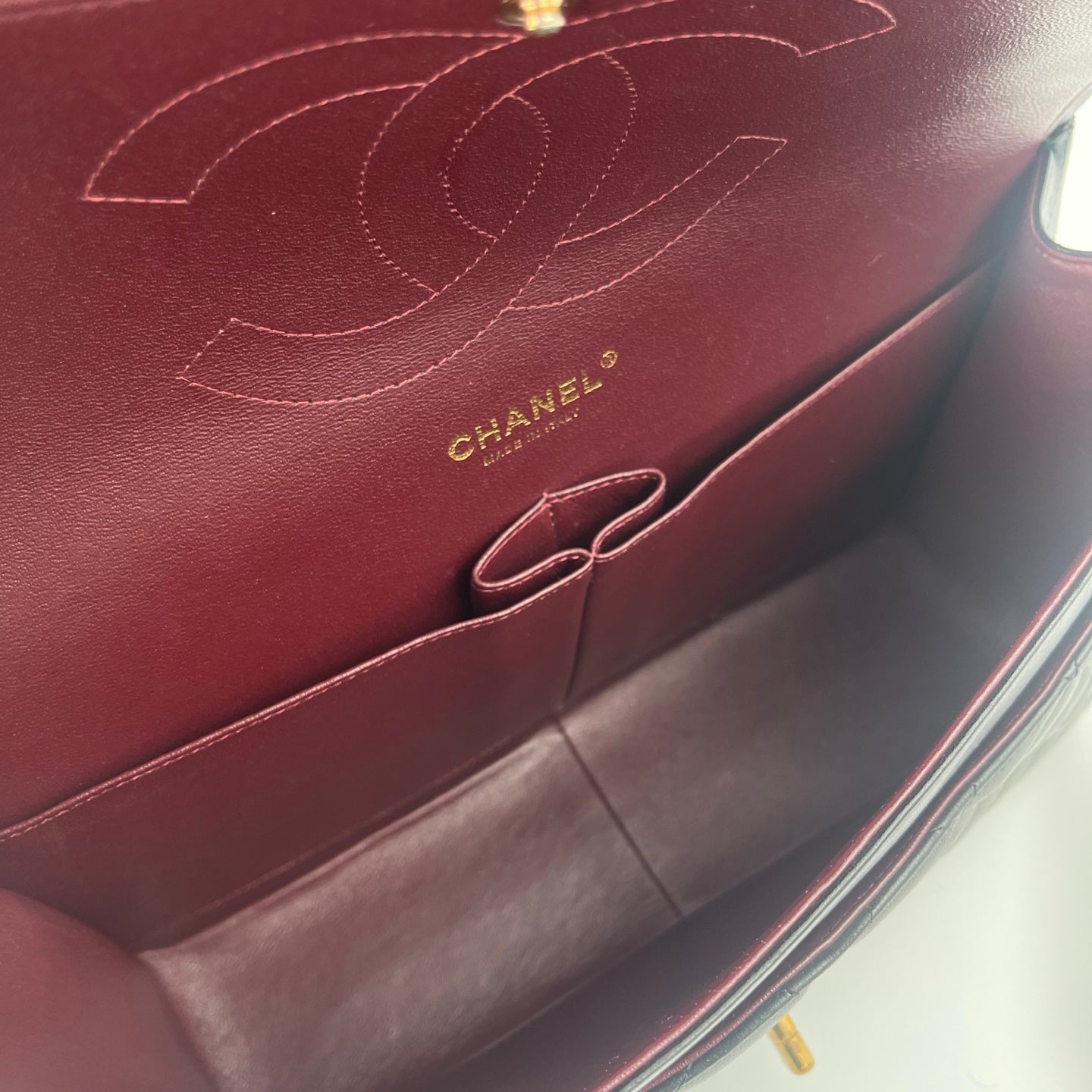CHANEL Classic Double Flap Jumbo in Black/Gold Lamb Skin [Used]