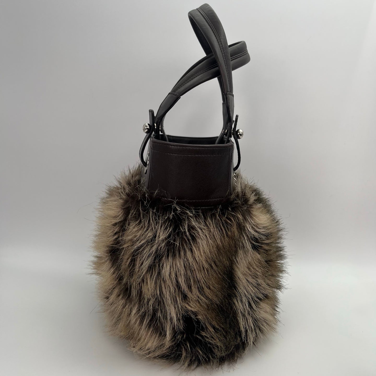 Chanel Paris-Biarritz Brown Fur Tote Bag [Used]