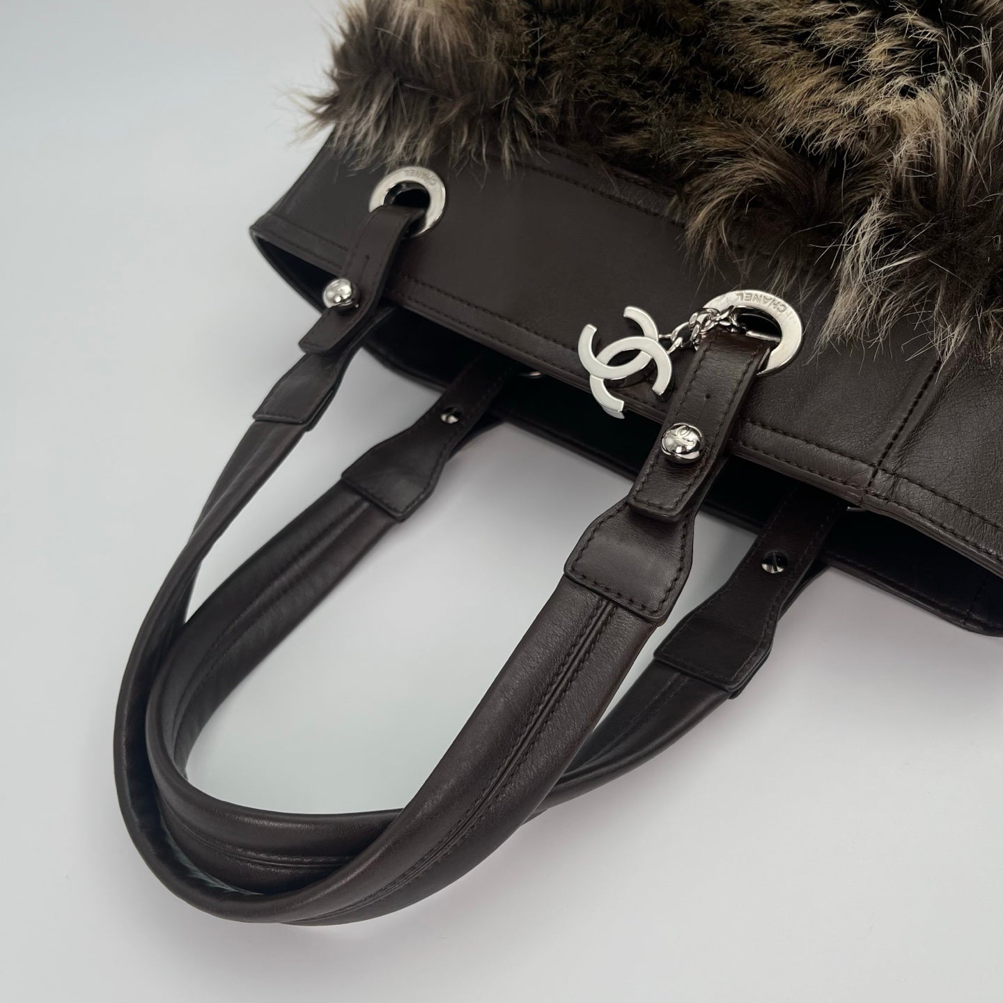 Chanel Paris-Biarritz Brown Fur Tote Bag [Used]