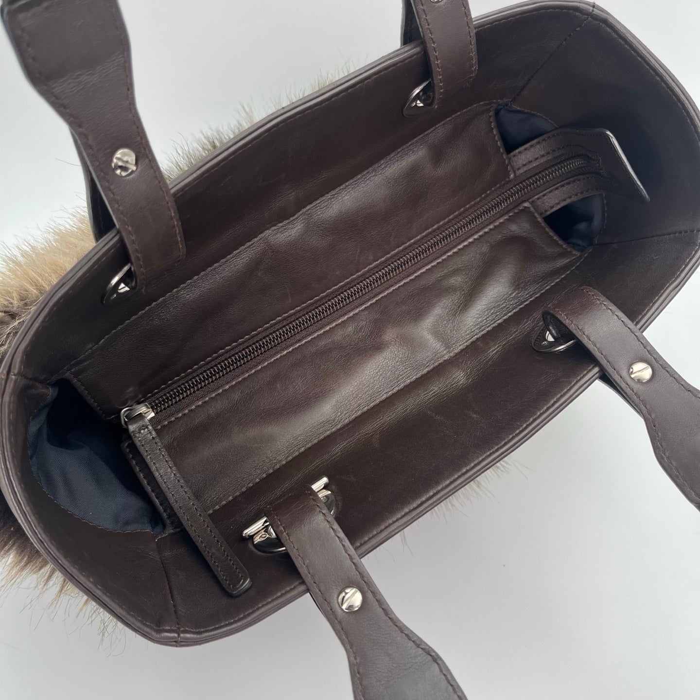 Chanel Paris-Biarritz Brown Fur Tote Bag [Used]